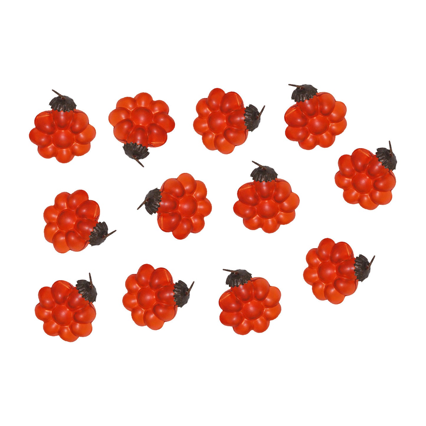 GiftBay 030(S/12)Orange Flower Glass Christmas Tree Ornament Set of 12 Pcs. An Antique-look Glass Ornament Set.