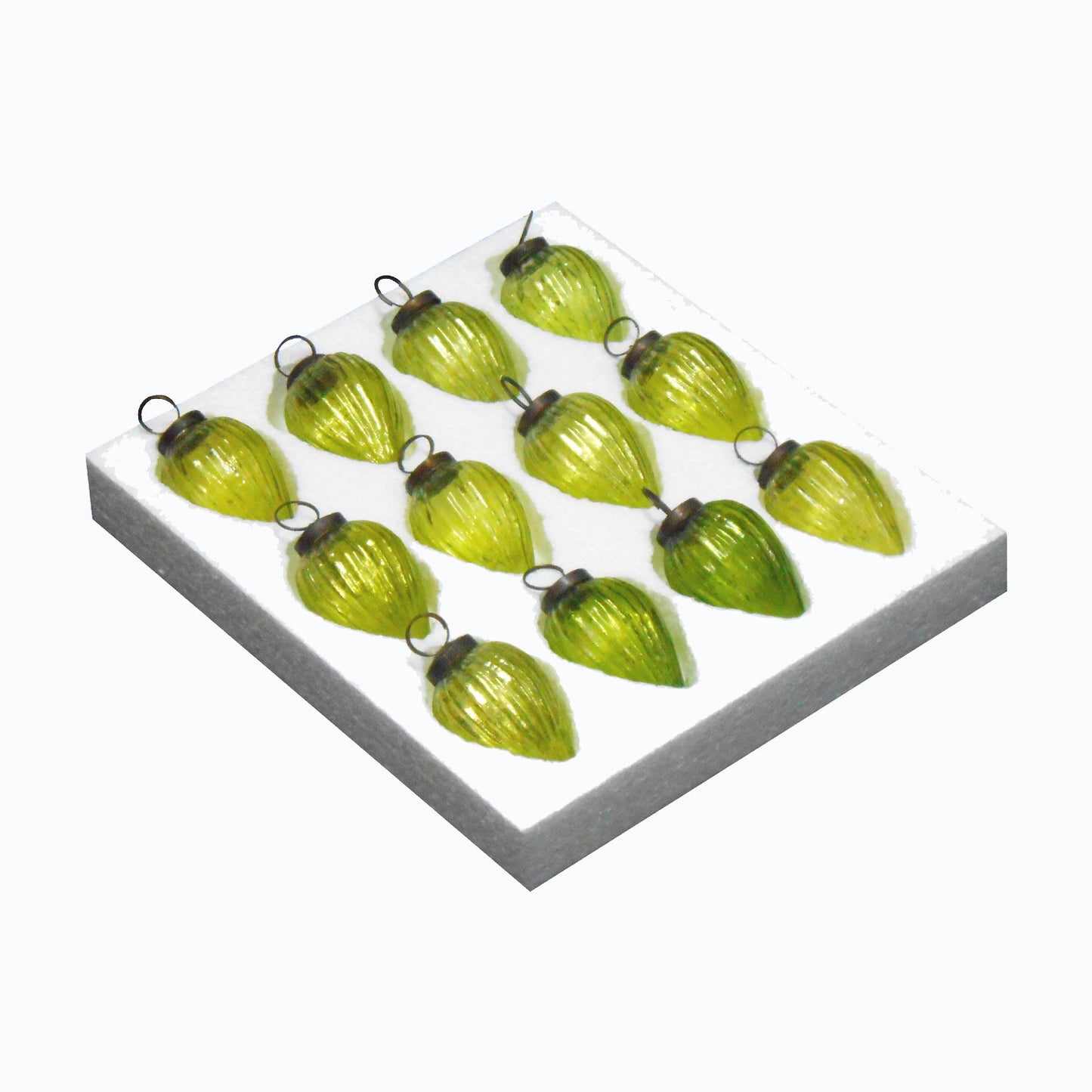 GiftBay Creations ORN-118(S/12) Antique-look Glass Ornament 3" H, Set of 12 for Christmas Tree Decoration