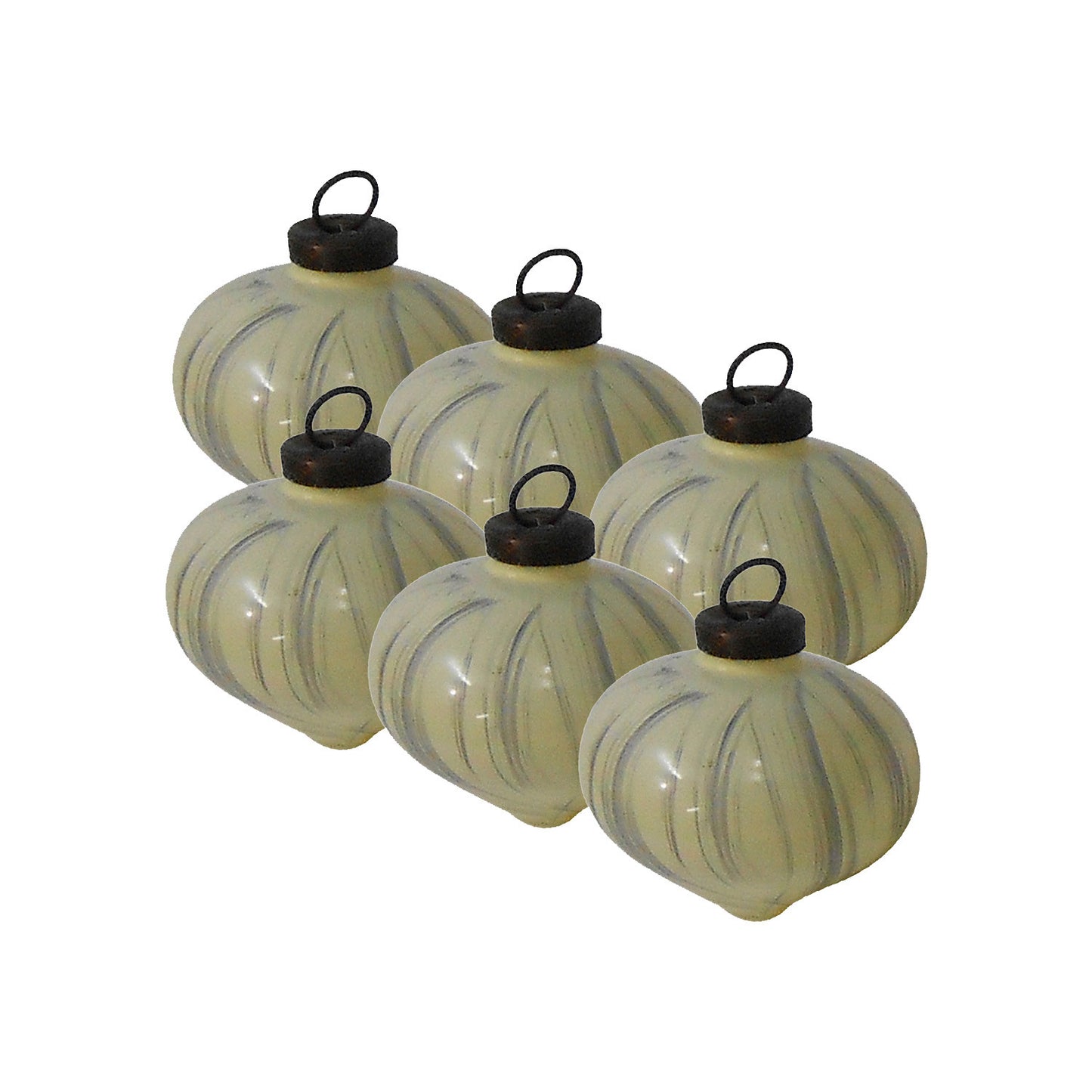 GiftBay 109(S/6) Glass Christmas Tree Ornament Set of 6 Pcs. An Antique-look Glass Ornament Set.