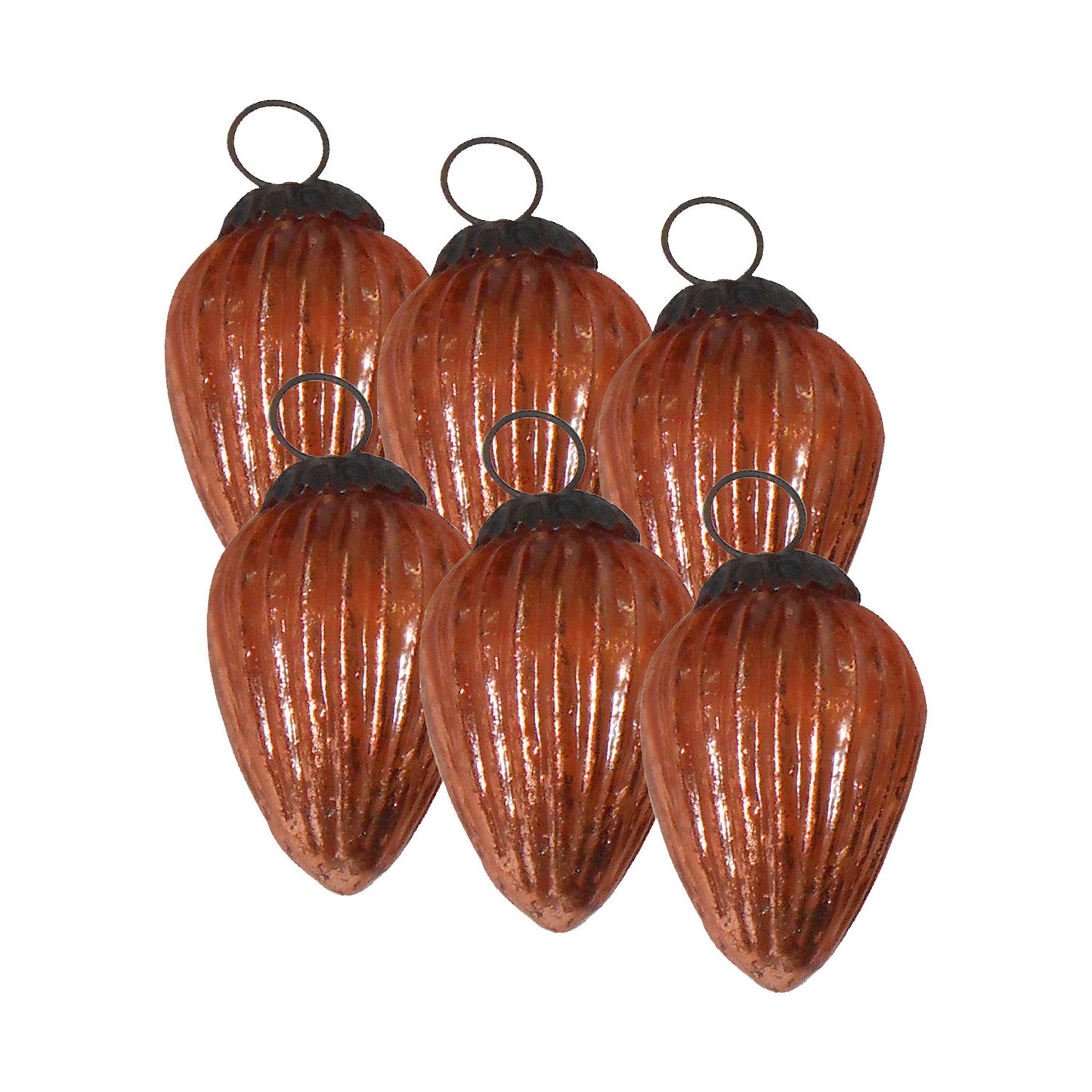 GiftBay 242(S/6) Glass Christmas Tree Ornament Set of 6 Pcs. An Antique-look Glass Ornament Set.