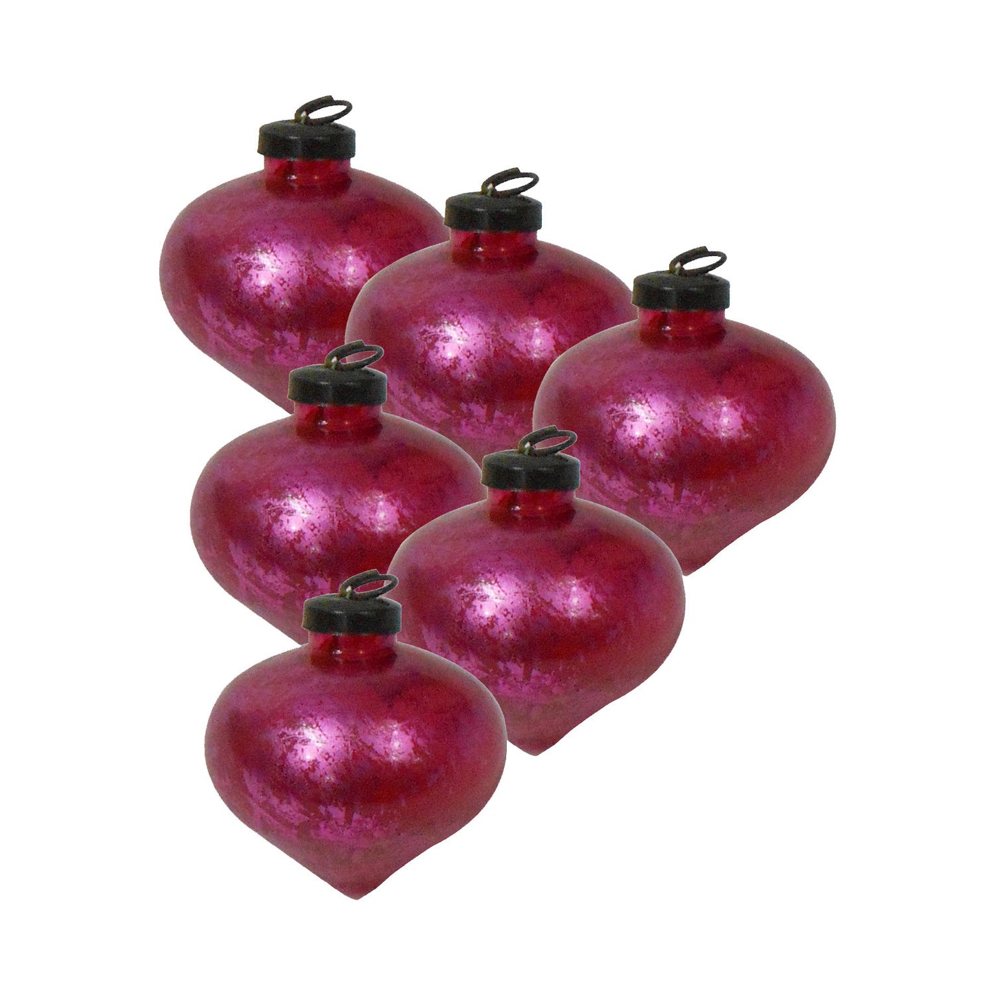 GiftBay 090(S/6) Glass Christmas Tree Ornament Set of 6 Pcs. An Antique-look Glass Ornament Set.
