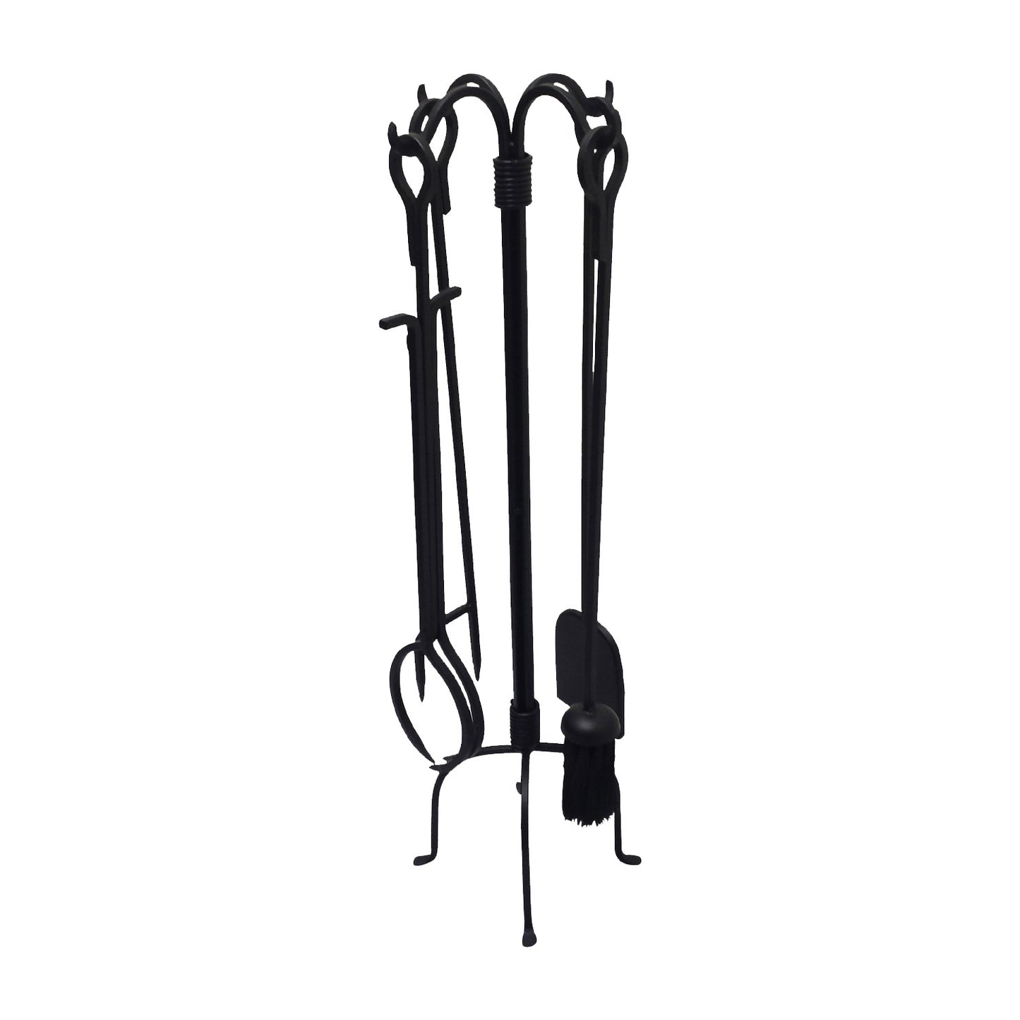 GiftBay 1108 (S/5) Fire Tool Set | 30" High | Wrought Iron | Shovel Poker Brush Tongs and Stand | Perfect for Fire Place .