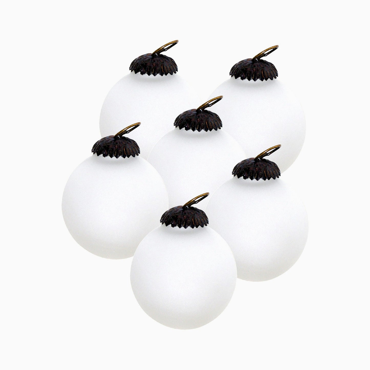 GiftBay 037(S/6) Antique-look Glass Ornament Set of 6 for Christmas Tree Decorations.