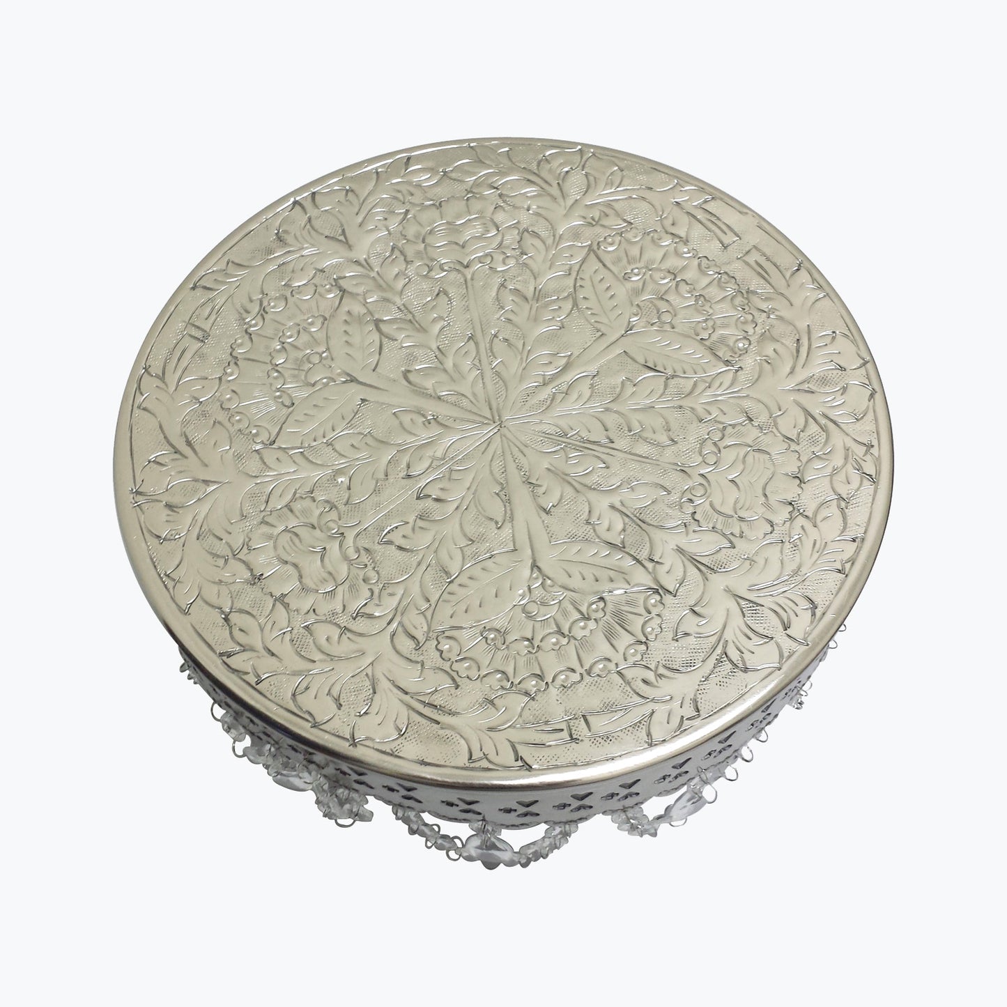 GiftBay Creations® Pedestal Cake Stand Silver, 18" with Clear Crystals