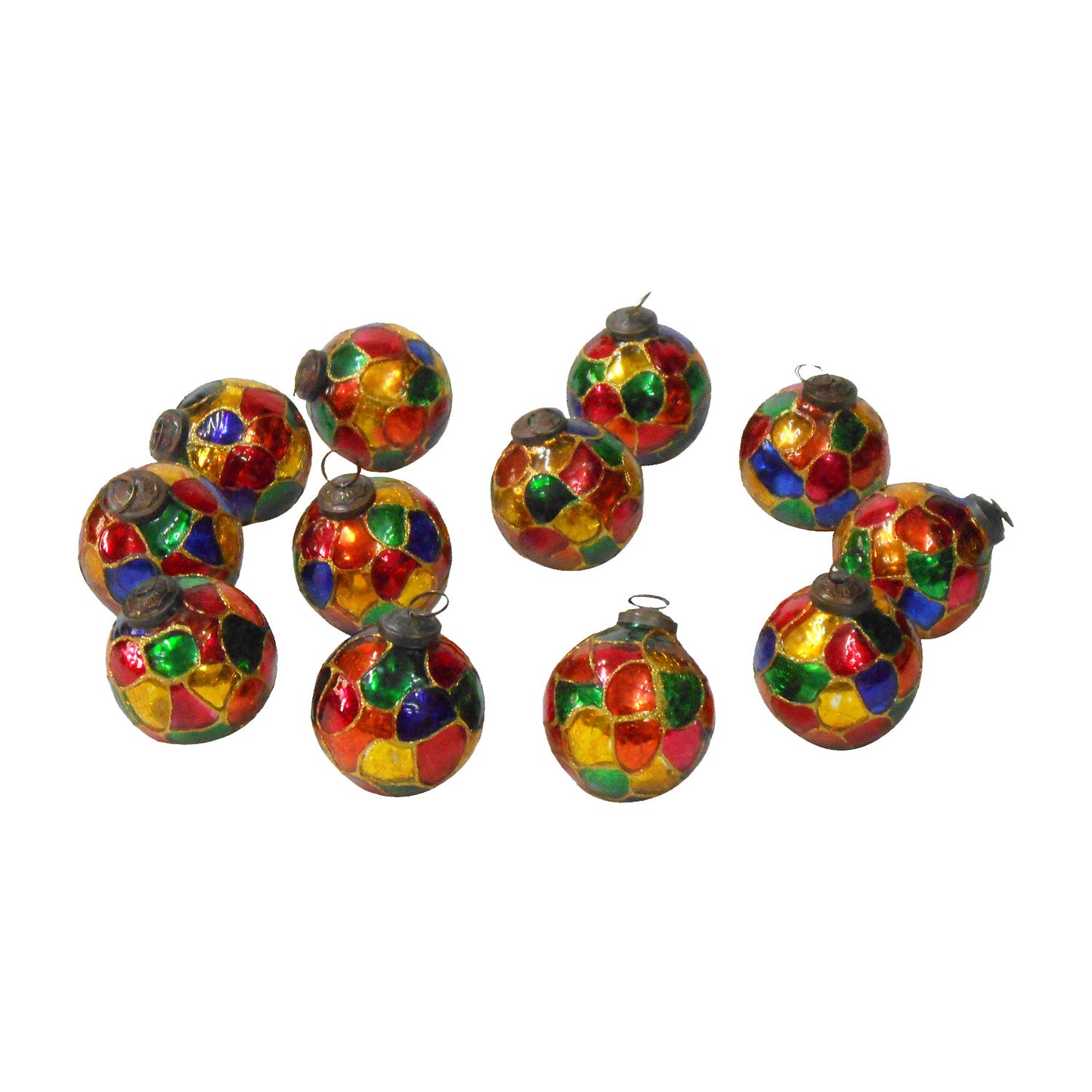 GiftBay Creations ORN-125(S/12) Antique-look Glass Ornament 3" H, Set of 12 for Christmas Tree Decoration