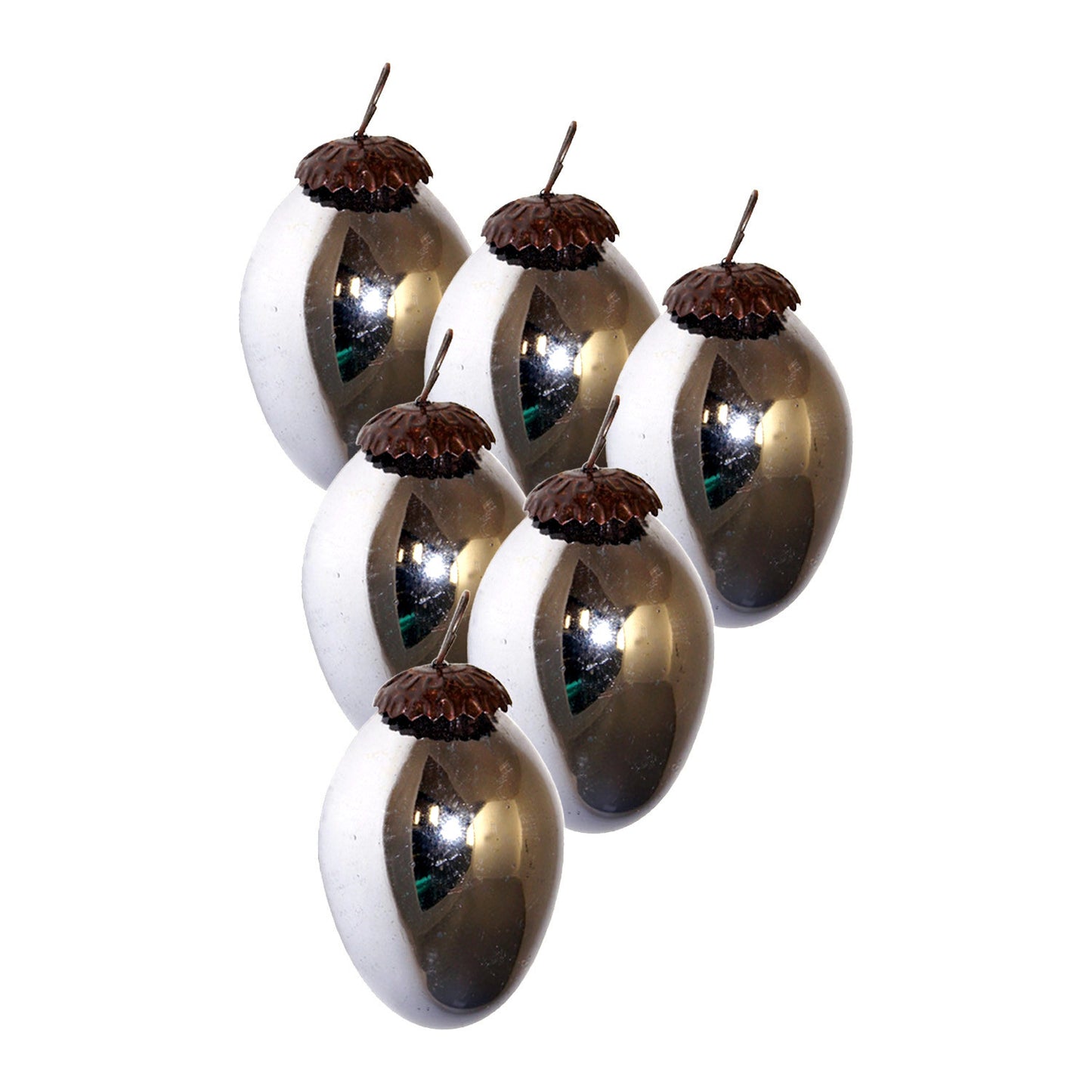 GiftBay 072(S/6) Glass Christmas Tree Ornament Set of 6 Pcs. An Antique-look Glass Ornament Set.