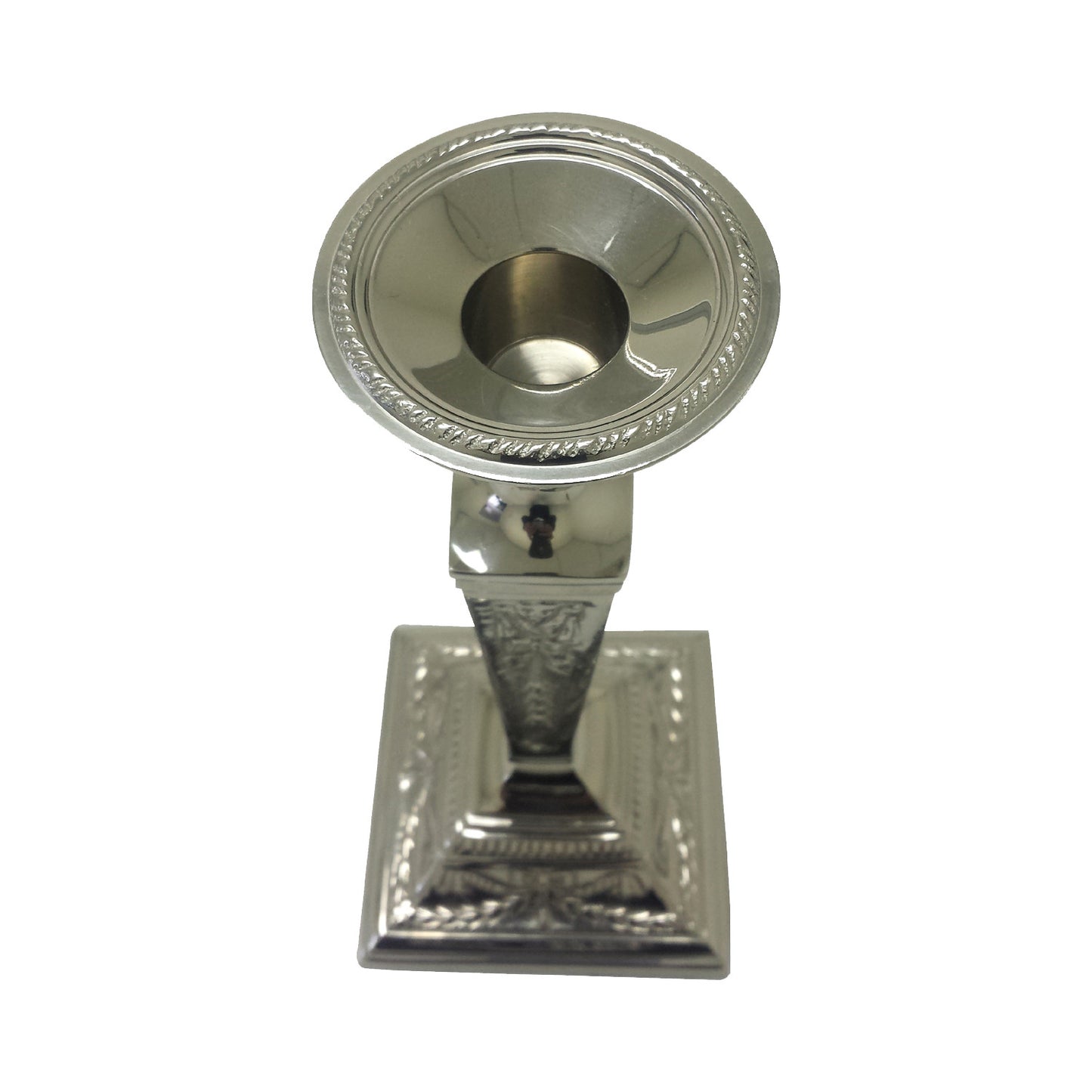 GiftBay 1012-C Candlestick Holder, Silver Finish, 8"h