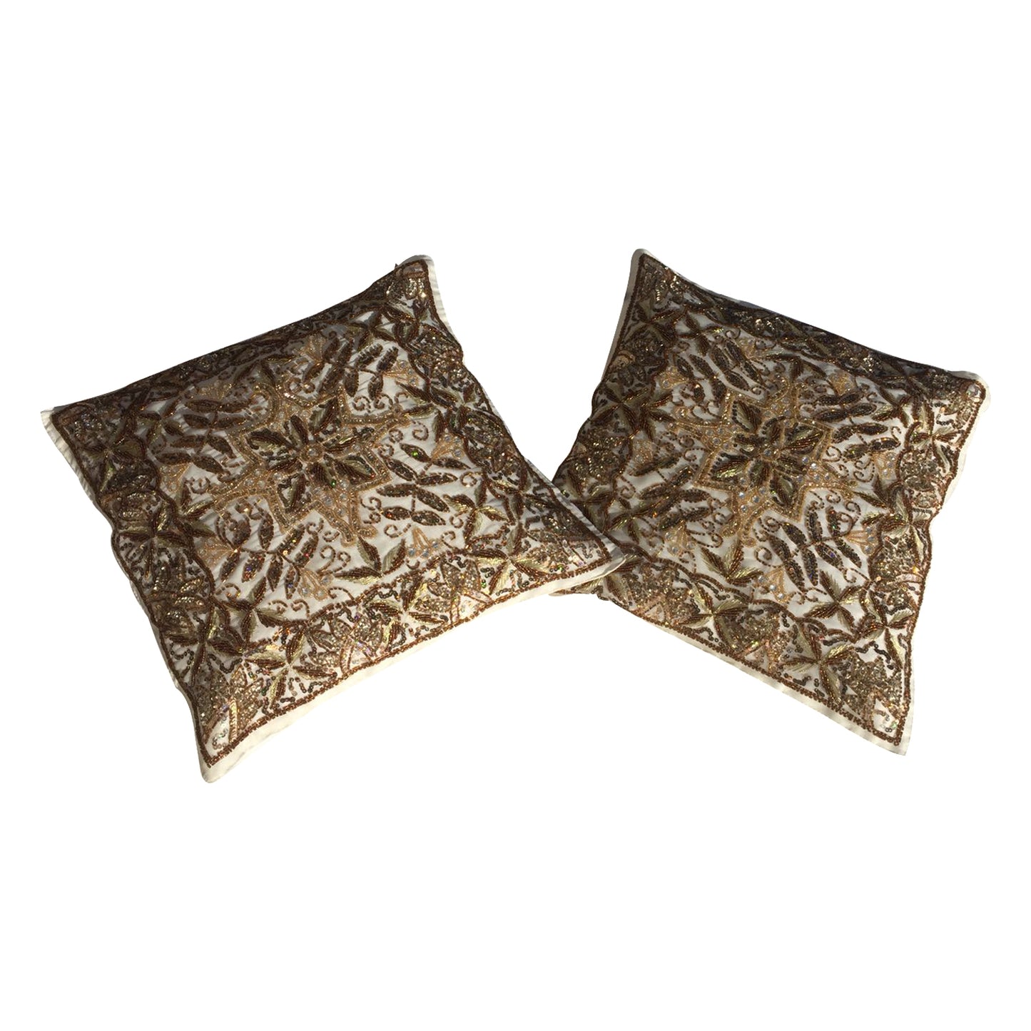 GiftBay Square Shape Set of 2 Throw Pillow Cushion Cover 16" x 16" with Pillow