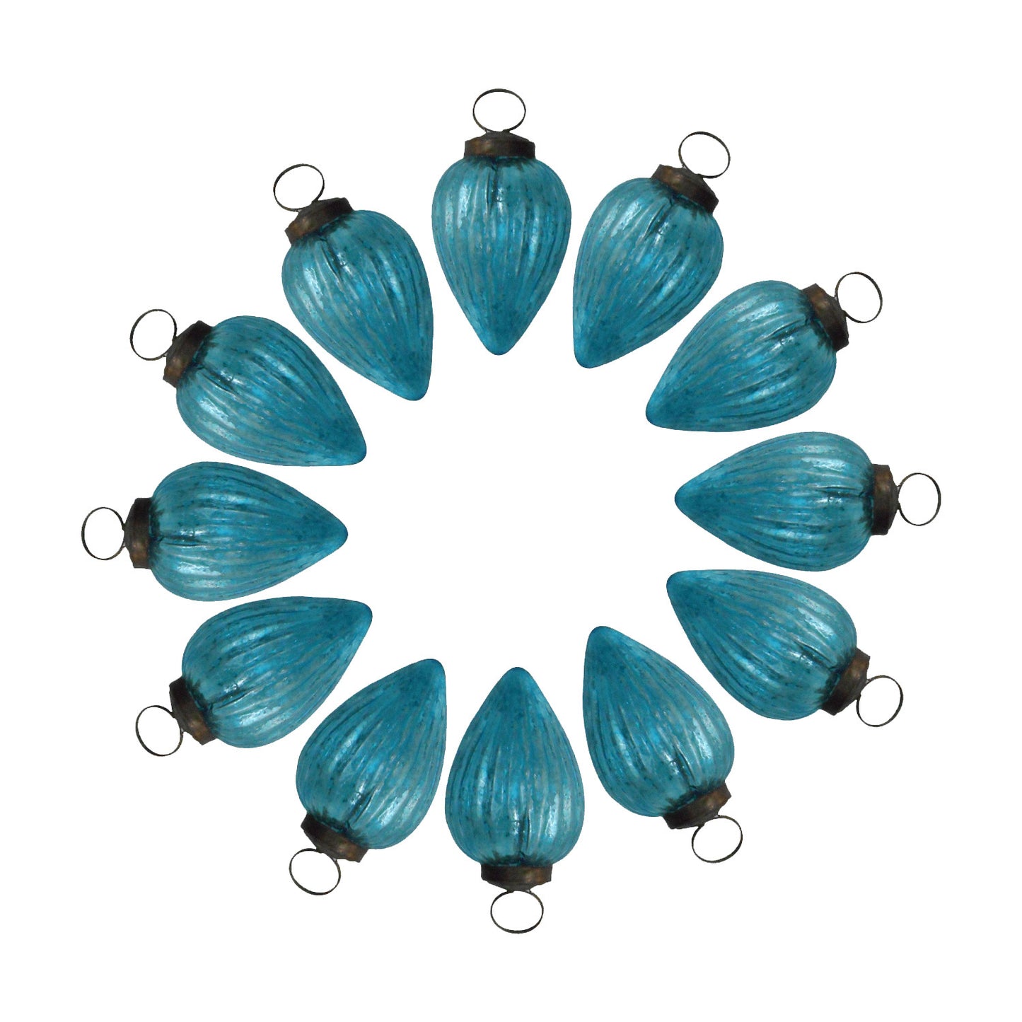 GiftBay Creations ORN-124(S/12) Antique-look Glass Ornament 3" H, Set of 12 for Christmas Tree Decoration