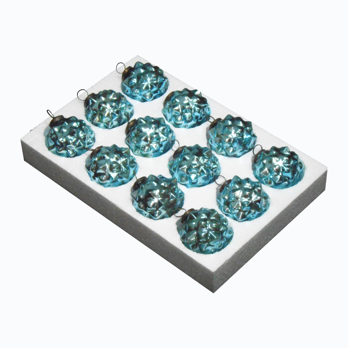 GiftBay ORN-106(S/12) Antique-look Glass Ornament 3" H, Set of 12 for Christmas Tree Decorations