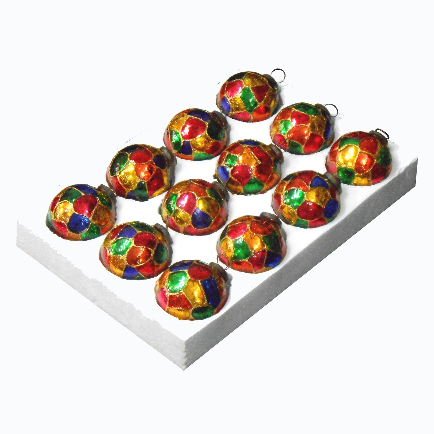 GiftBay Creations ORN-125(S/12) Antique-look Glass Ornament 3" H, Set of 12 for Christmas Tree Decoration