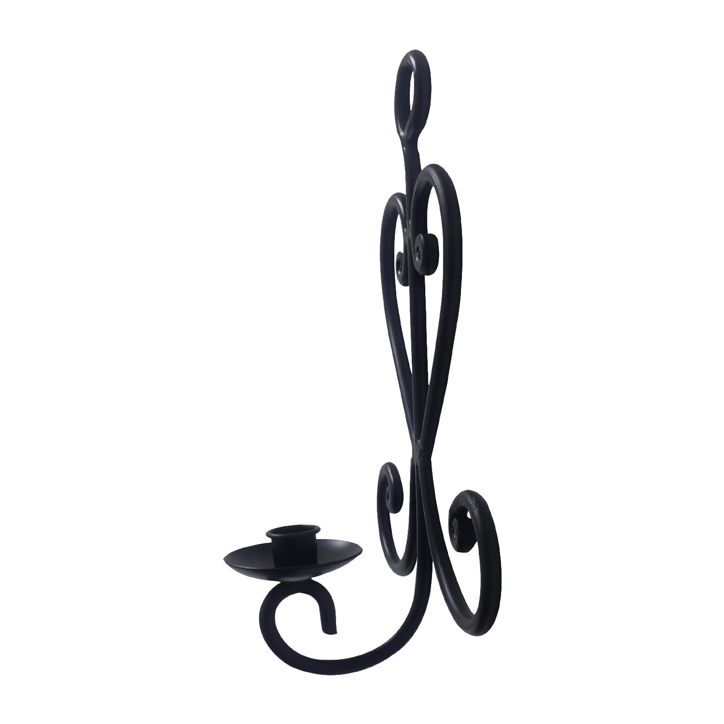 GiftBay 14019 Beautiful Candle Sconce 12" High, Black Powder Coated