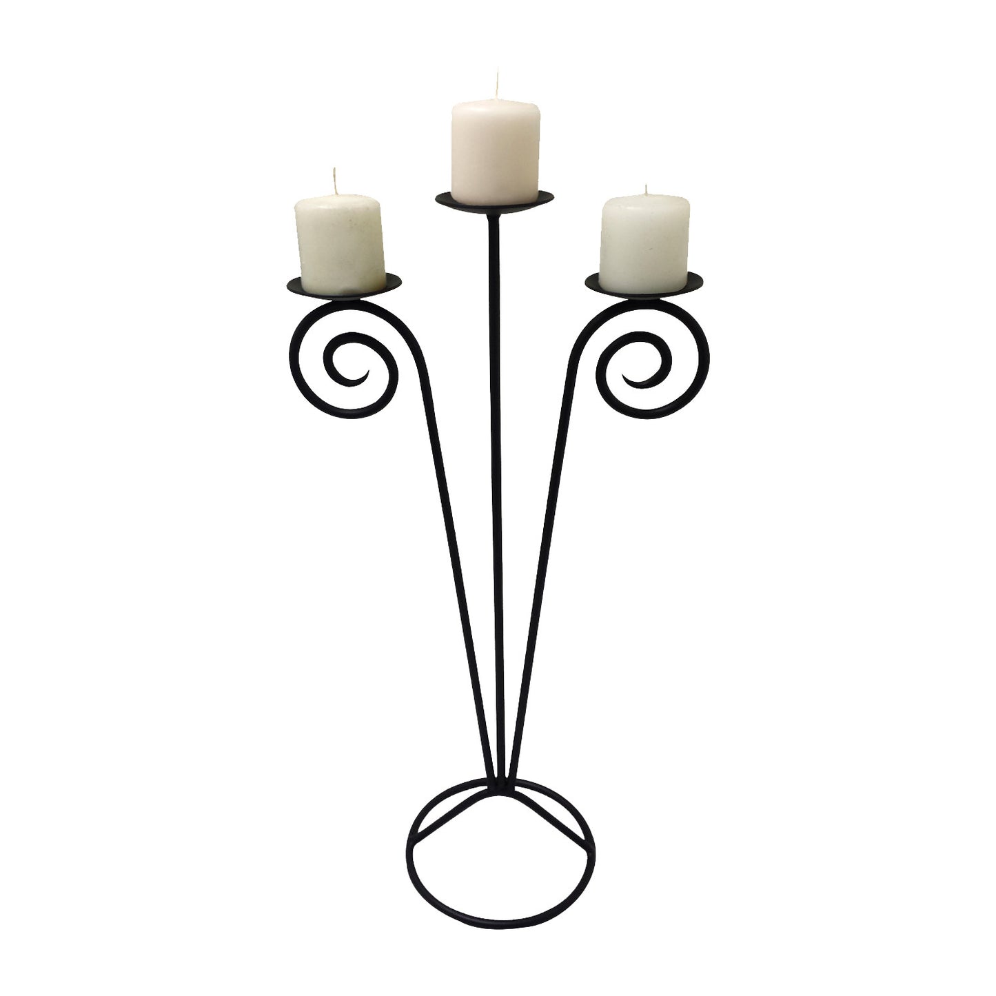 GiftBay 14014 - Beautiful 3-Candle Pillar Holder 28", Black Powder Coated Finish