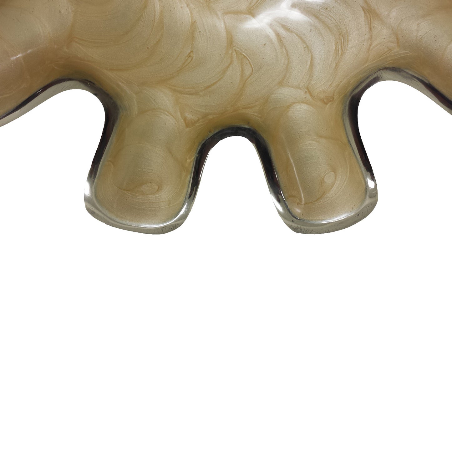 GiftBay Dish-101 Star Shape Serving Bowl Permanently Enameld over Solid Aluminum Metal, Dark Cream Color with Beautiful Pattern, 10" Diameter