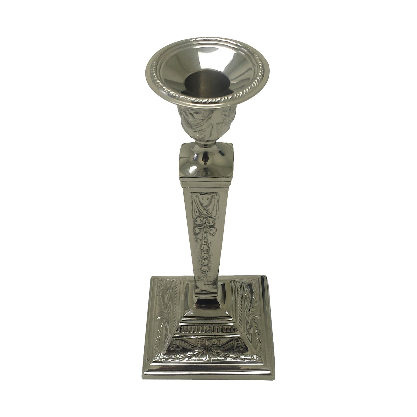 GiftBay 1012-C Candlestick Holder, Silver Finish, 8"h