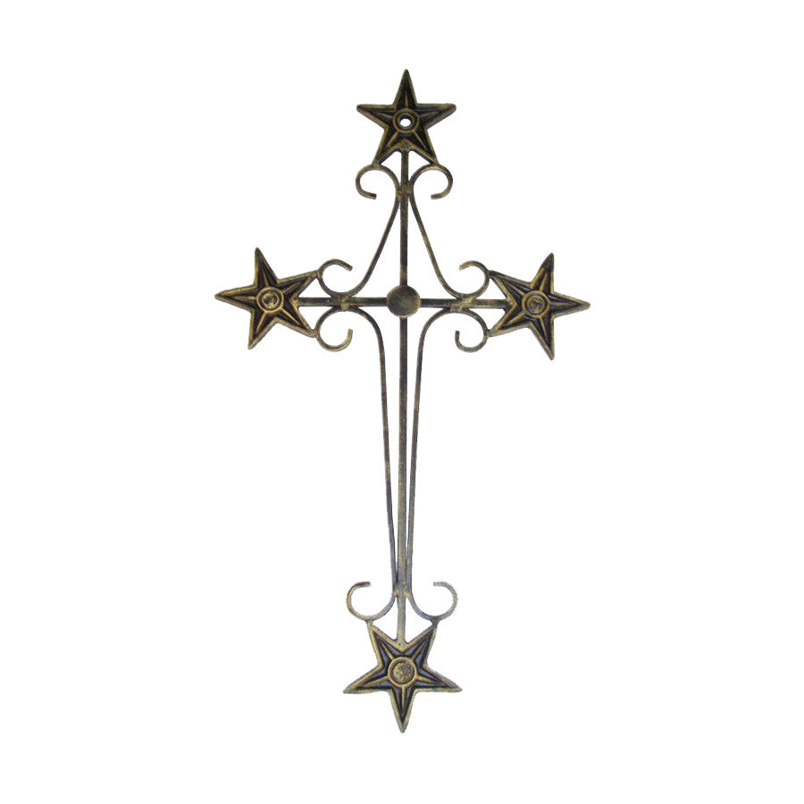 GiftBay 522 Wall Mounted Wrought Iron Cross, 14"L x 24.5"H.