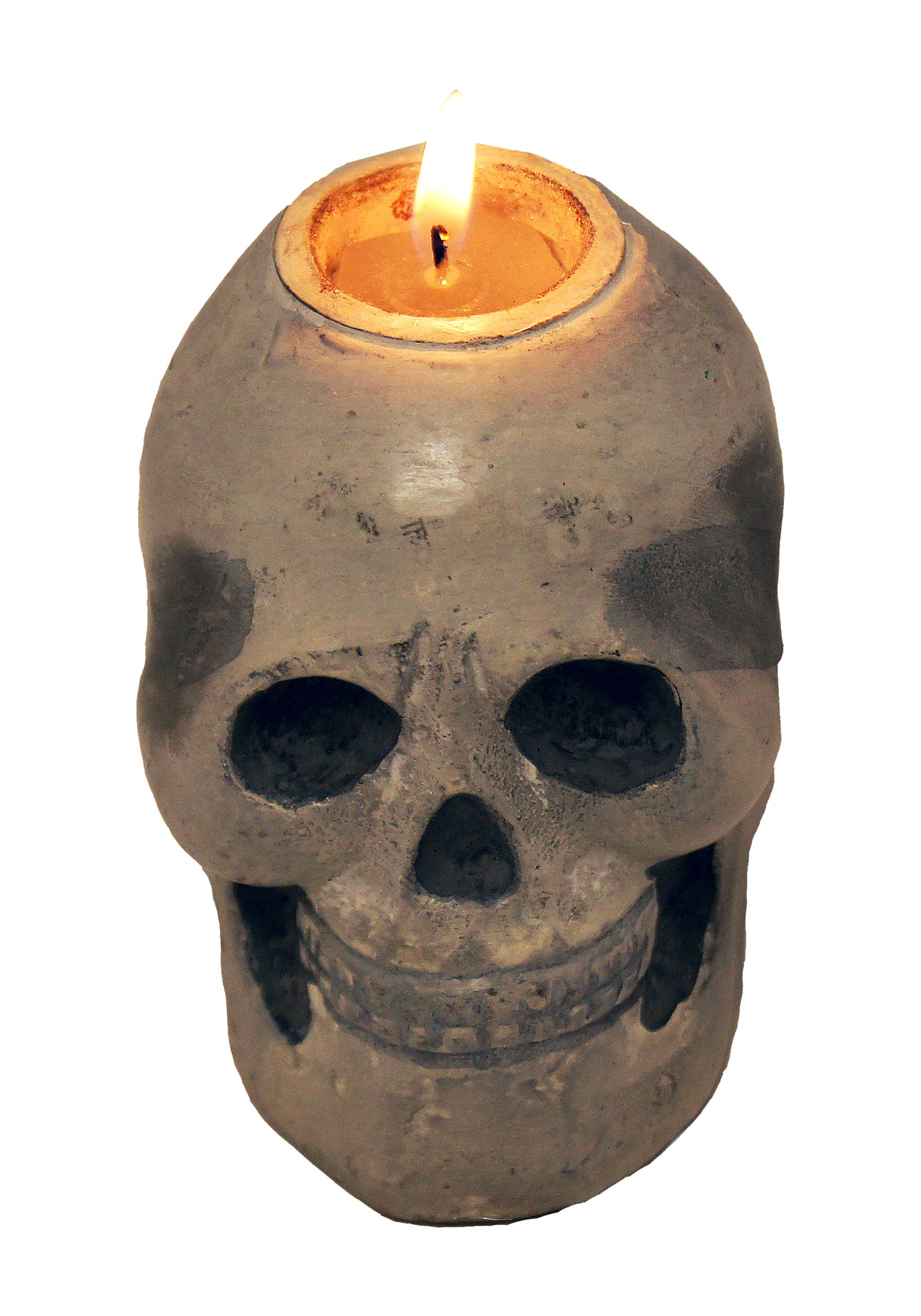 GiftBay Metallic Skeleton Skull Votive Candle Holders Set of 3 Pieces, Aluminum 3" High