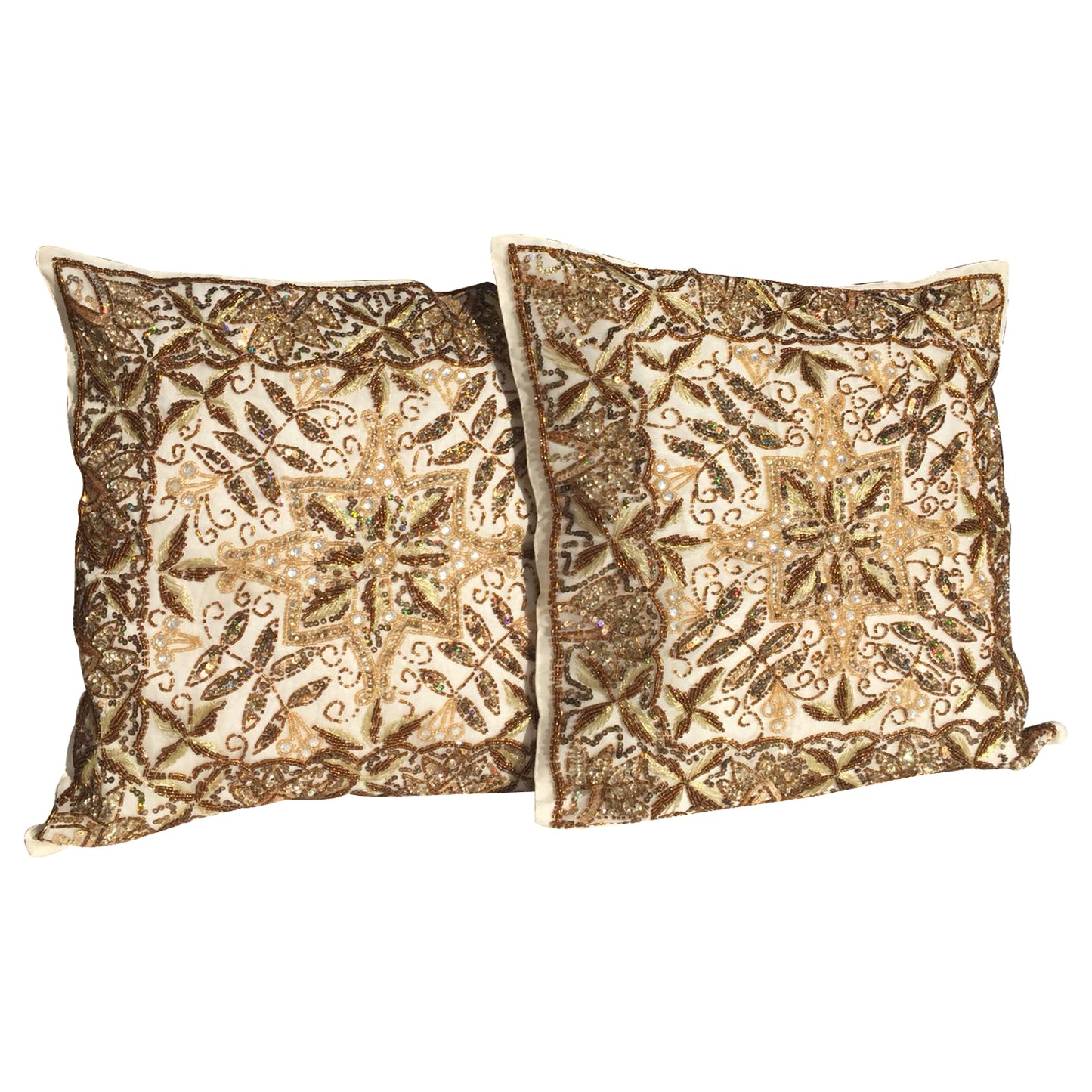GiftBay Square Shape Set of 2 Throw Pillow Cushion Cover 16" x 16" with Pillow
