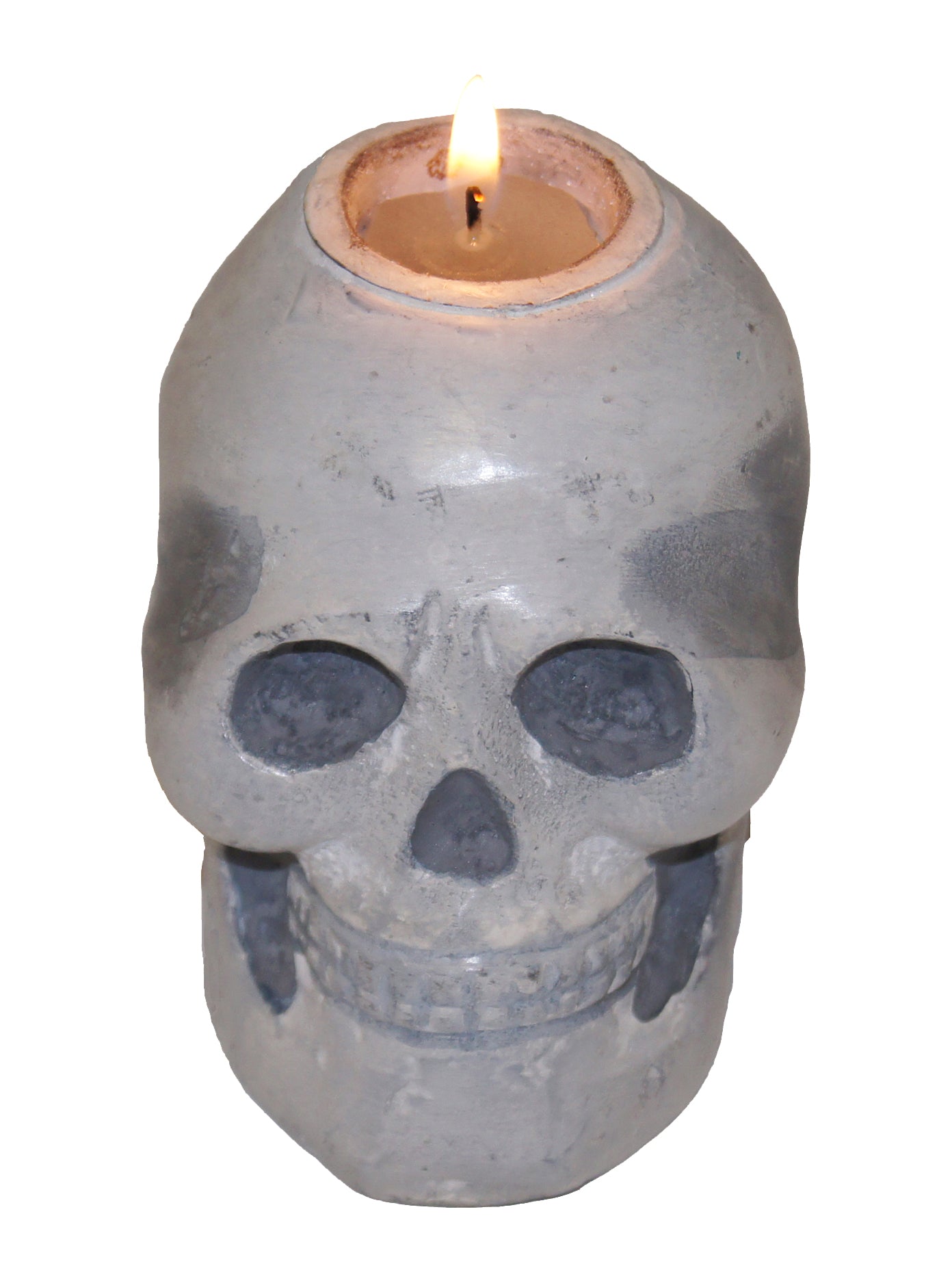 GiftBay Metallic Skeleton Skull Votive Candle Holders Set of 3 Pieces, Aluminum 3" High