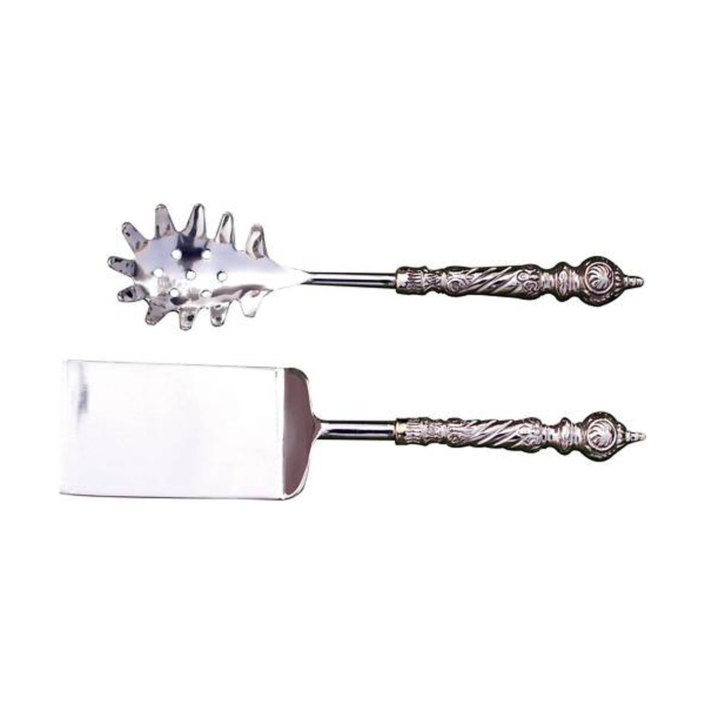 GiftBay 582 Gorgeous Silver Finish Lasagna and Pasta 2 Pc. Set 10" in Velvet Lined Wooden Box