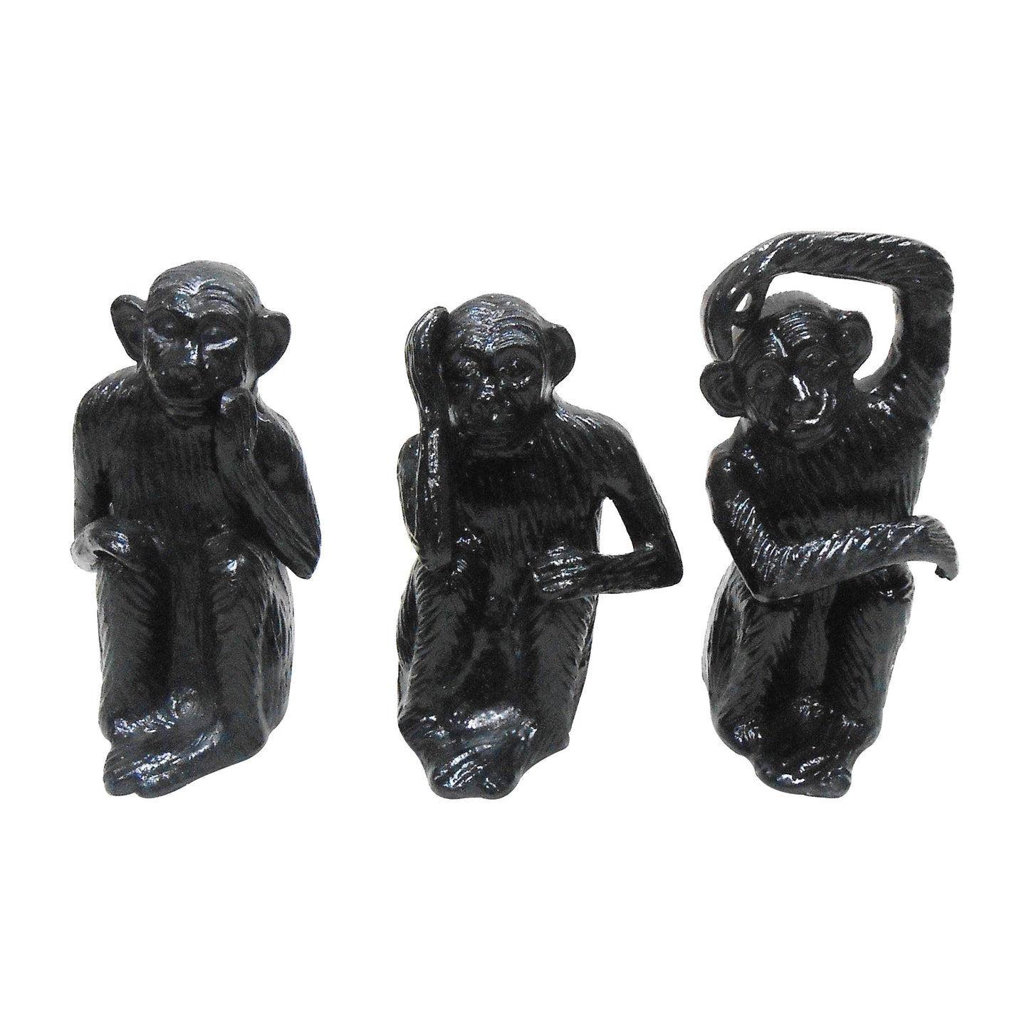 GiftBay Decorative Statue Set of 3 Pieces, Cast Aluminum, 6.25", 6.5" & 7.25" Height,