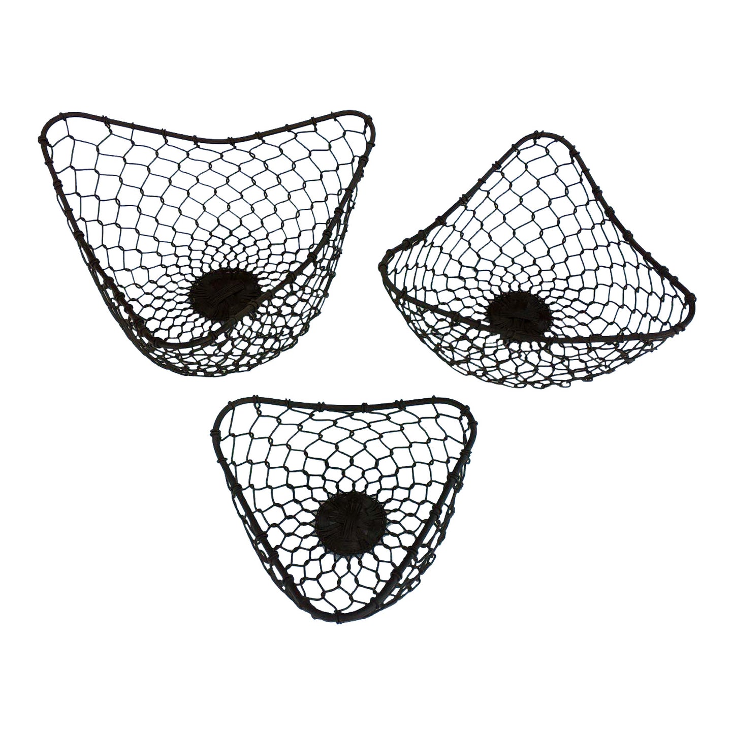 GiftBay 901(S/3) Strongly Built Wire Basket Set of 3 Black Powder Coated Finish for Fruits, Breads, Vegetables, Flowers Display