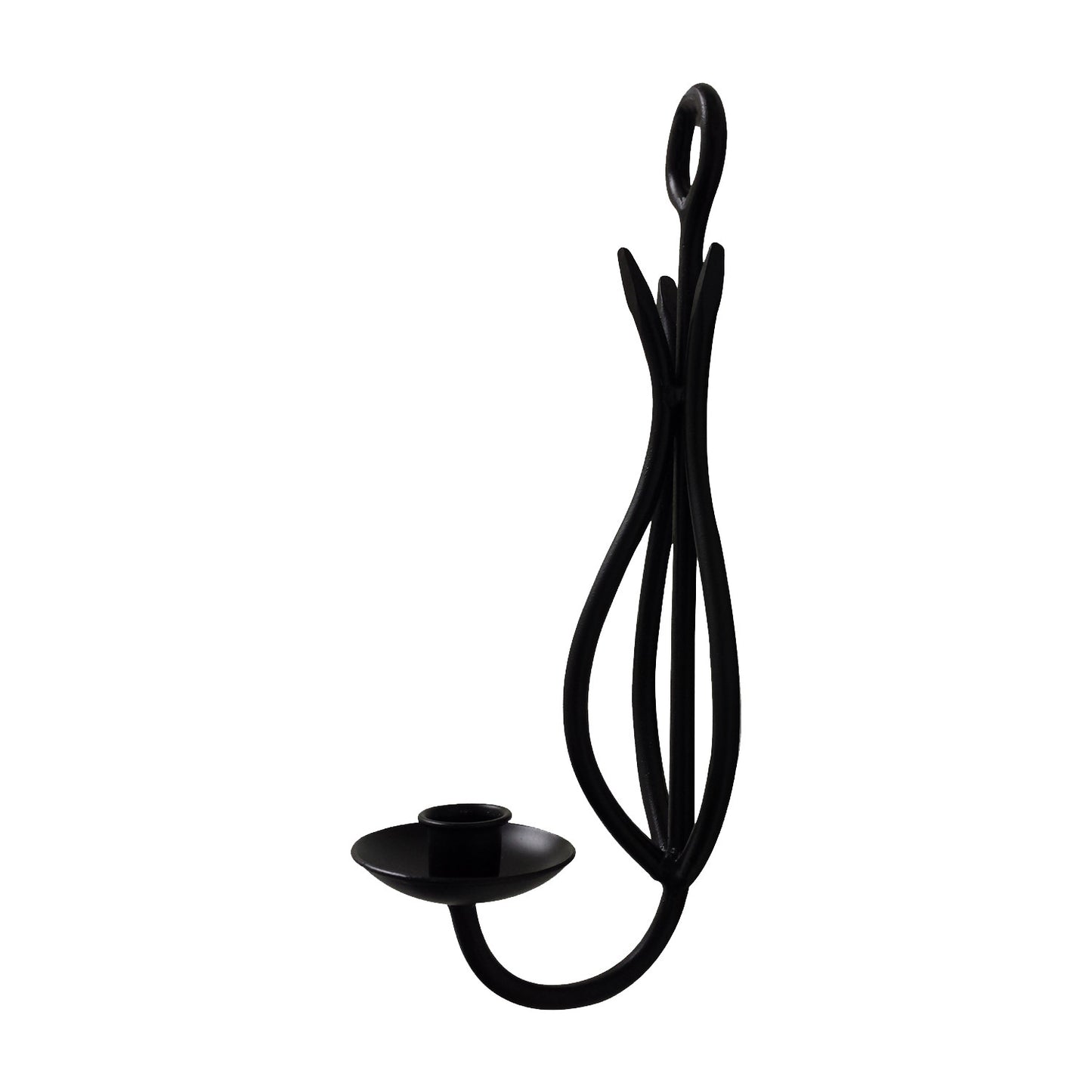 GiftBay 14020 Beautiful Wall Candle Sconce 12" High, Black Powder Coated