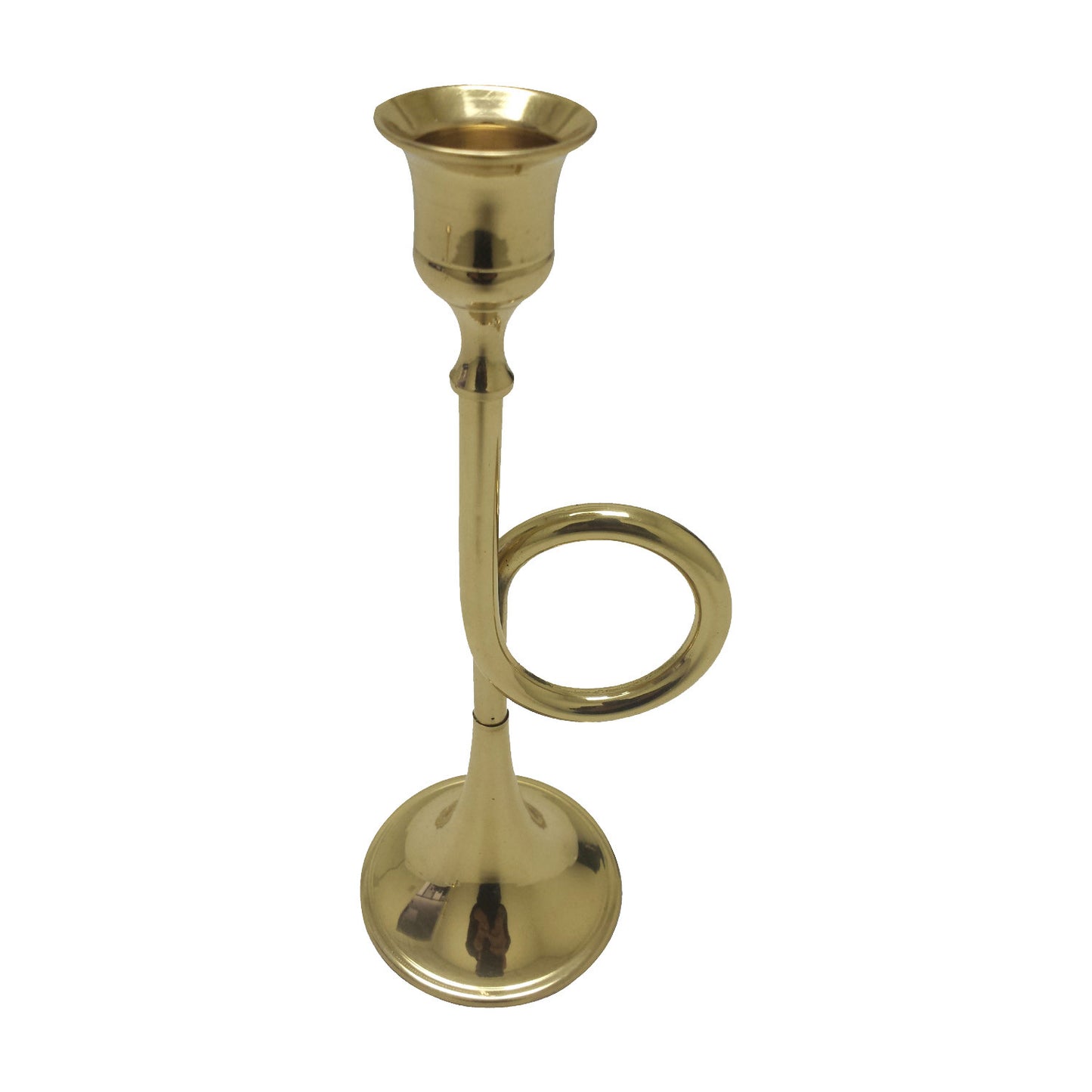 GiftBay 1009 Candlestick Holder, Brass Polished Finish, 8.5"h