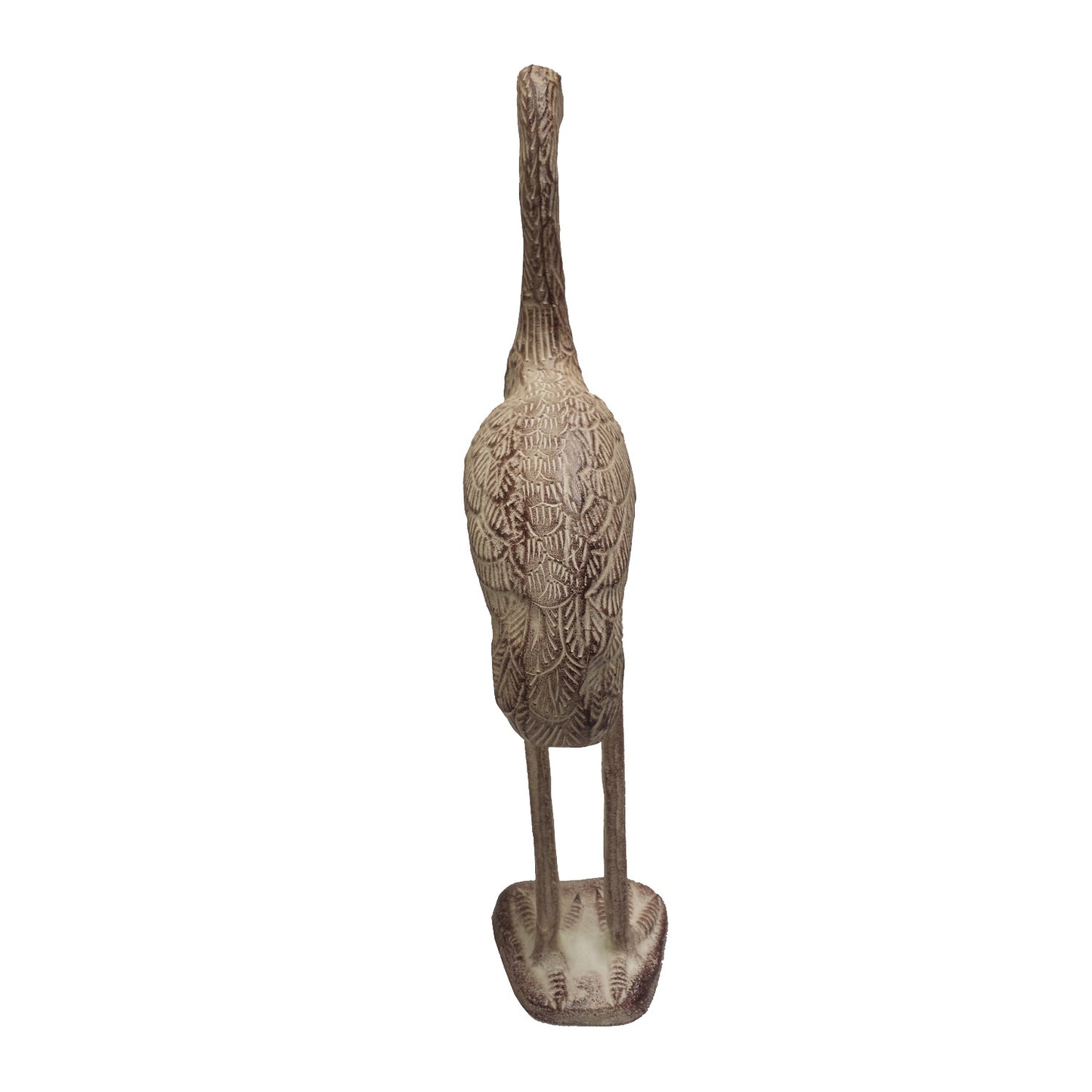 GiftBay GS-507 Garden Crane Statue, Solid Aluminum Metal, 14.5" Height, Brown Patina Finish