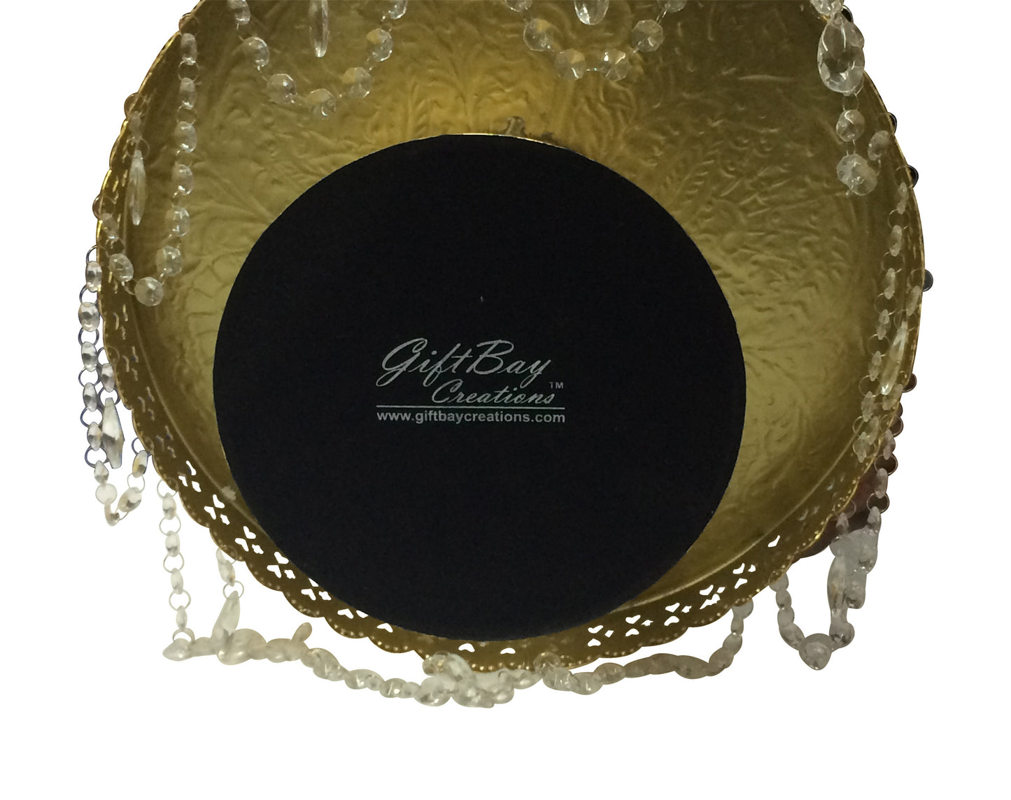GiftBay Creations® Pedestal Cake Stand Gold, 14" with Clear Crystals