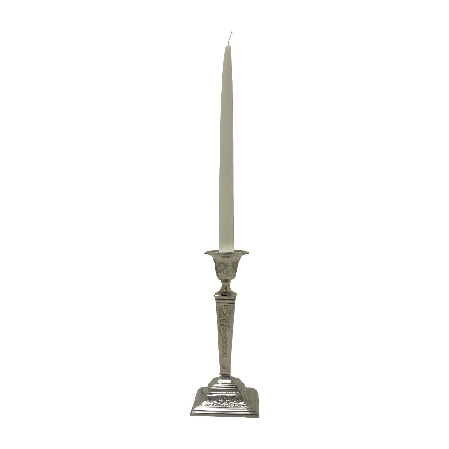 GiftBay 1012-C Candlestick Holder, Silver Finish, 8"h