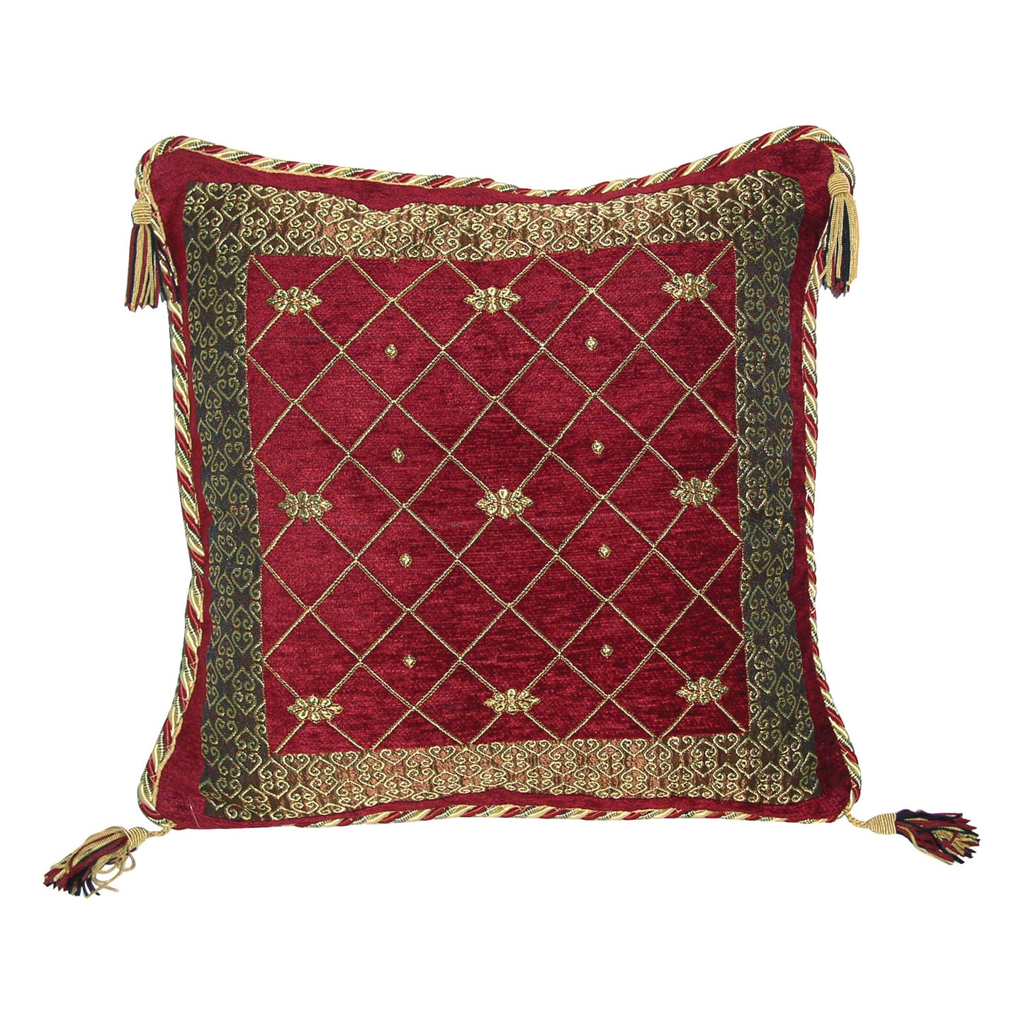 GiftBay Square Shape Set of 2 Throw Pillow Cushion Cover 16" x 16" with Pillow