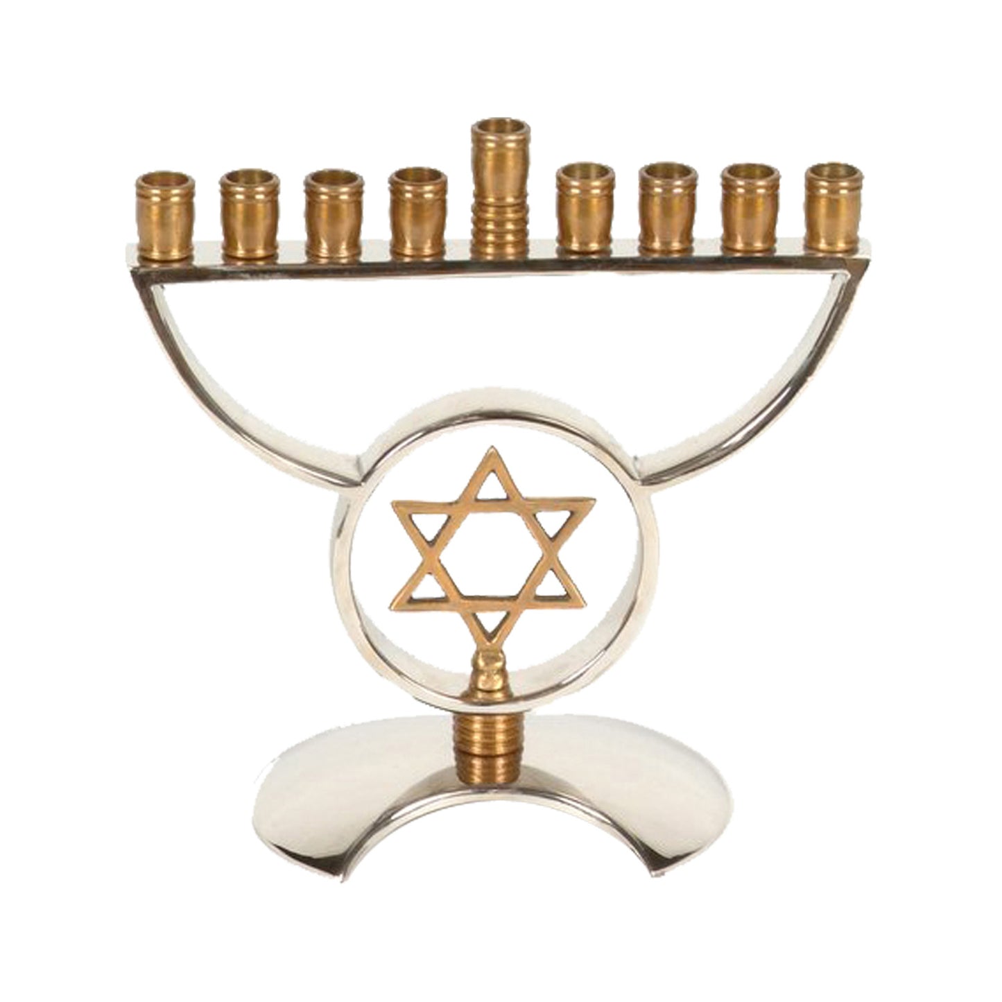 GiftBay 6007 Menorah 9-Branch with Star of David Two-Tone Silver and Copper Finish to Celebrate Hanukkah! A Bargain Valued Menorah Gift.