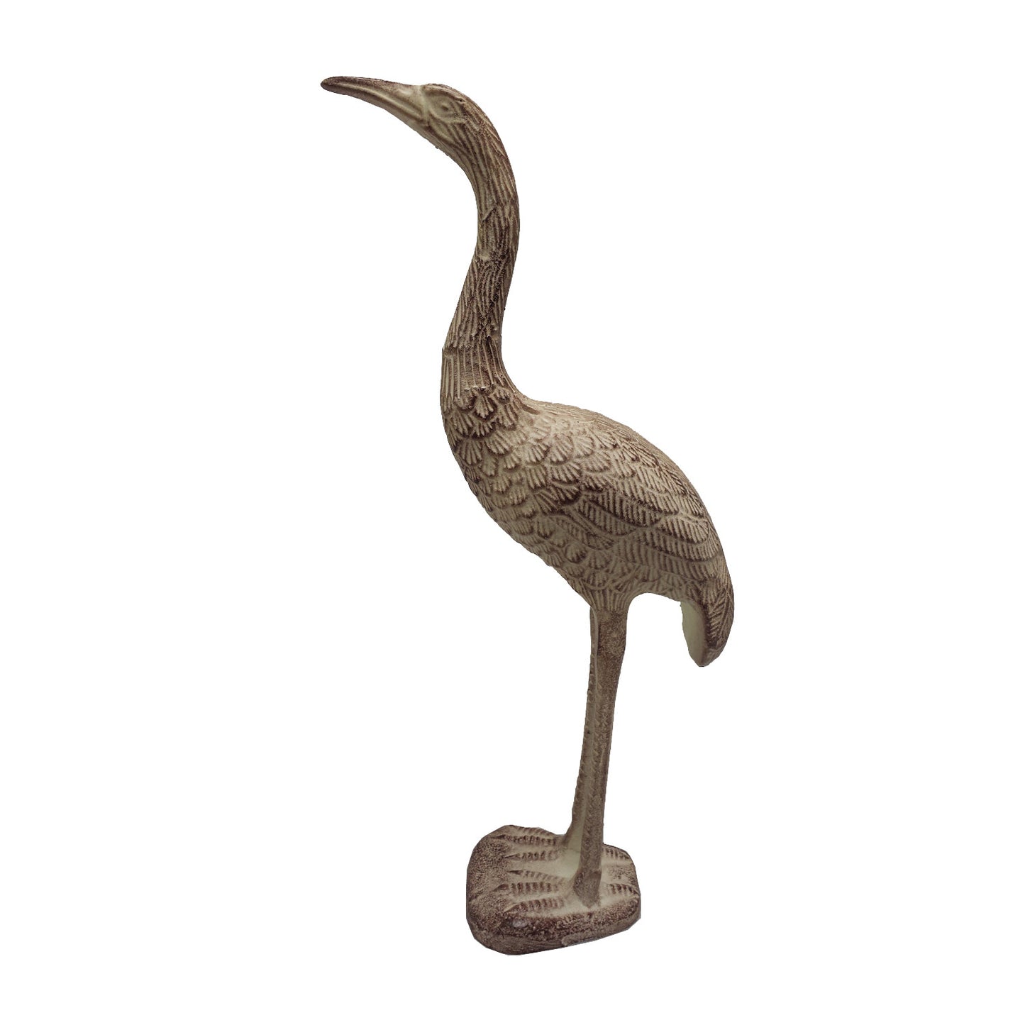 GiftBay GS-507 Garden Crane Statue, Solid Aluminum Metal, 14.5" Height, Brown Patina Finish