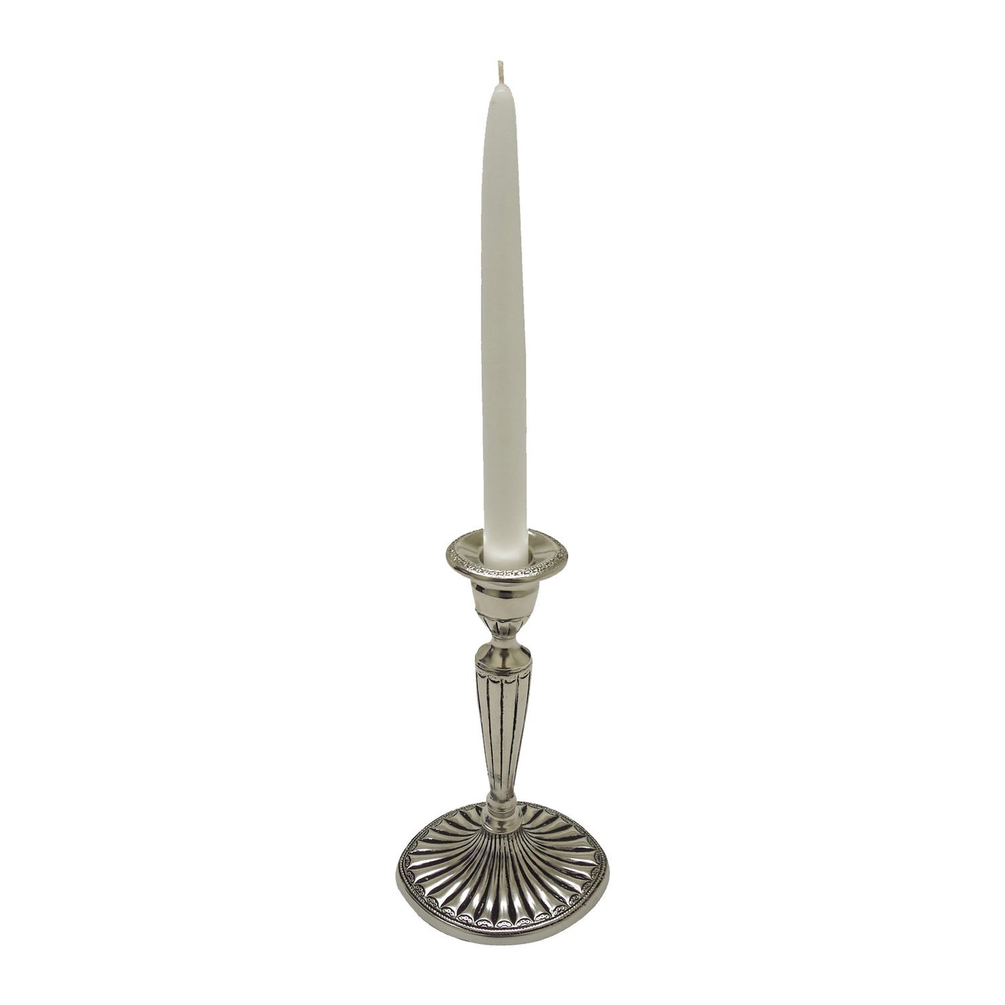 GiftBay 1002 Candlestick Holder Antique Silver Finish, 5" X 4" Oval Base with 9" high