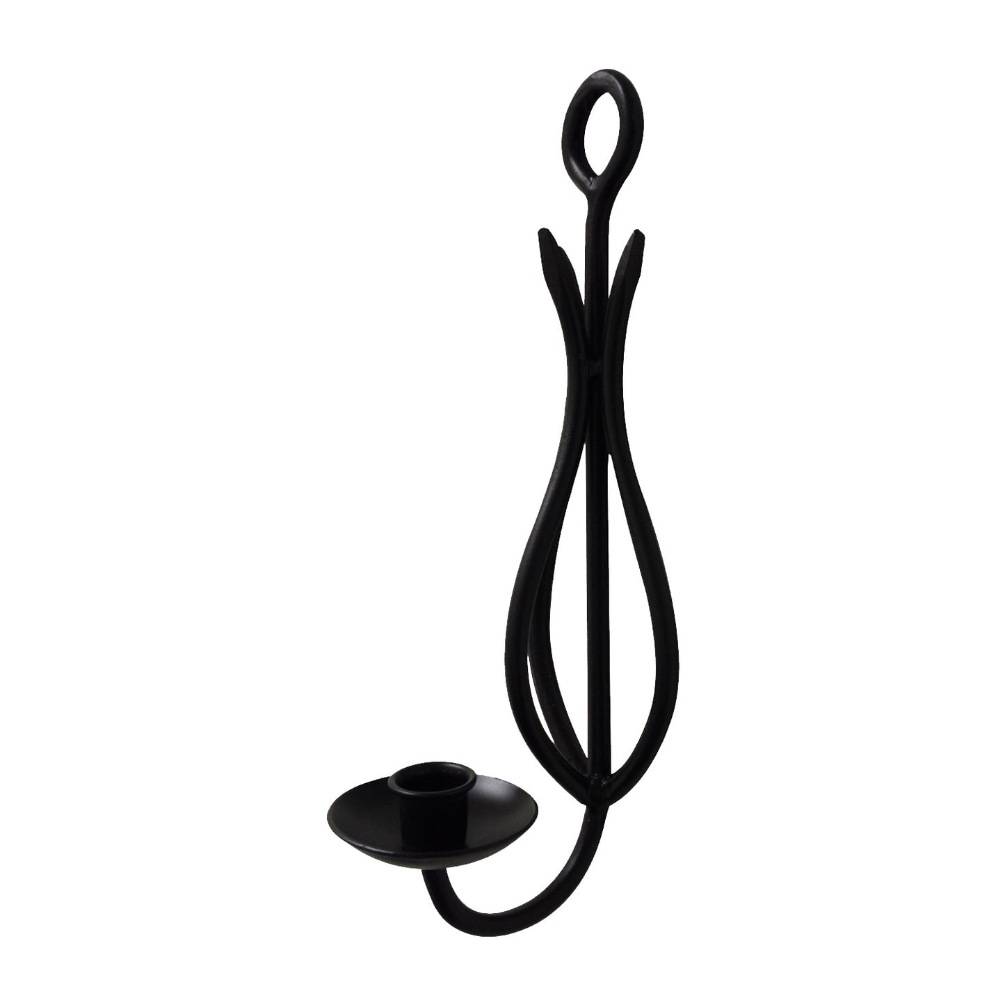 GiftBay 14020 Beautiful Wall Candle Sconce 12" High, Black Powder Coated