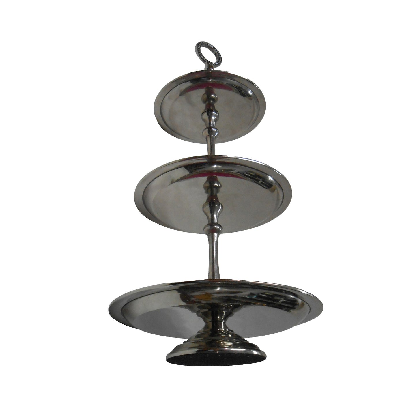GiftBay 565 Wedding 3-Tier Cupcake Stand Round 24" High, Pink Color Enameled Trays with Clear Crystal-Studded Rim