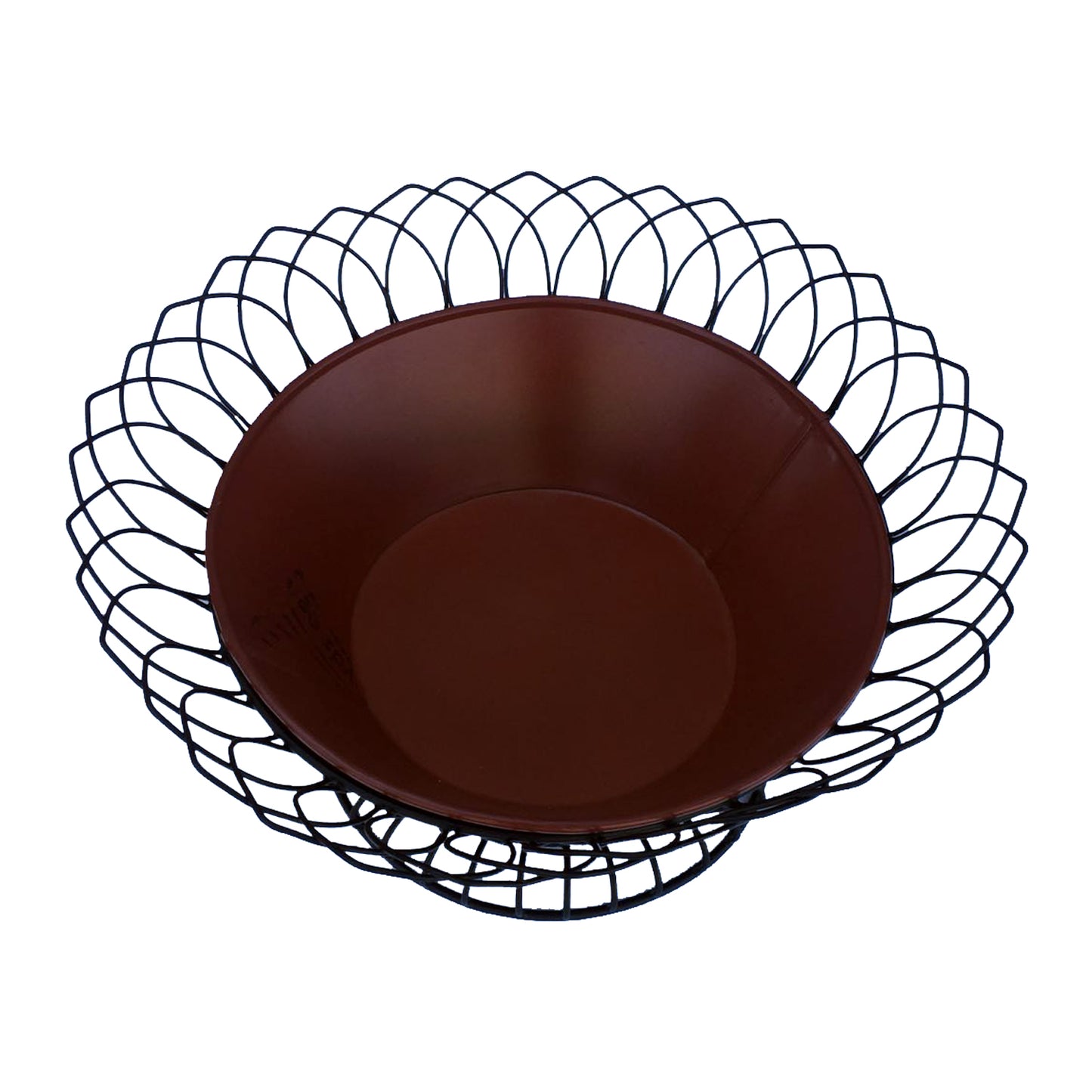 GiftBay 808-BR Wire Bowl & Pot Black & Red Container.14" Diameter, Very Unique and Strongly Built for Multi- Purpose Use