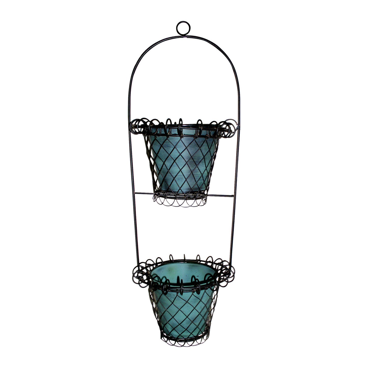 GiftBay 812-BG Tall Wire & Pot Black & Green Container / Vase 33" High. Very Unique and Strongly Built for Multi- Purpose Use