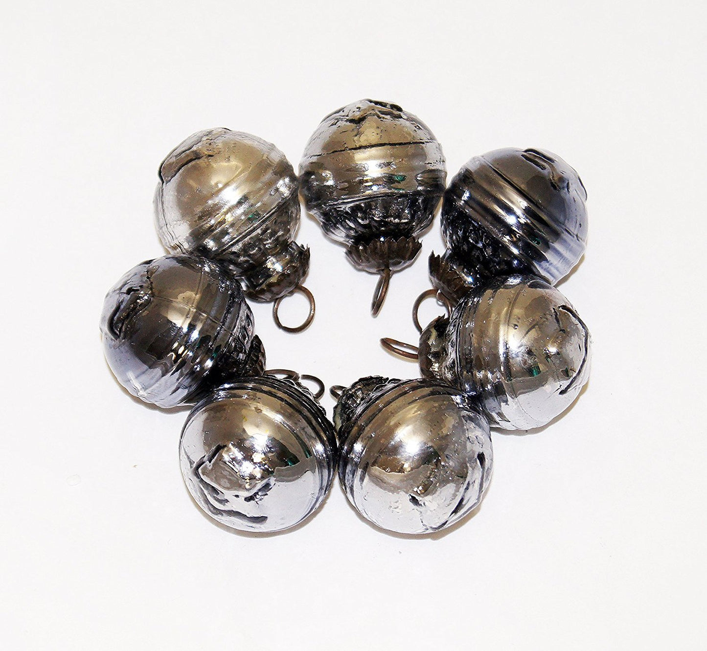 GiftBay Glass Christmas Tree Ornament Set of 7 Pcs. An Antique-look Glass Ornament Set.
