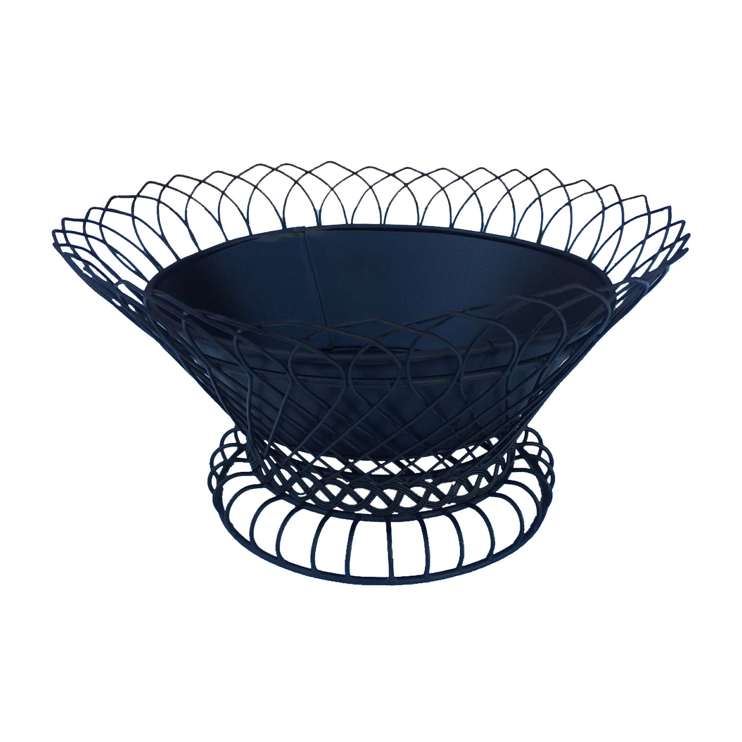 GiftBay 808-B Wire Bowl & Pot Black Container.14" diameter, Very Unique and Strongly Built for Multi- Purpose Use
