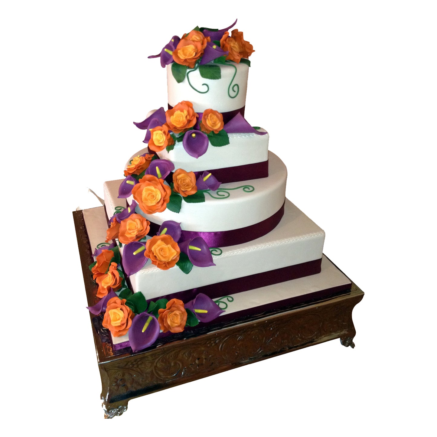 GiftBay Wedding Cake Stand Set/3 Square 18",16" & 14" Combo Set, Silver Finish