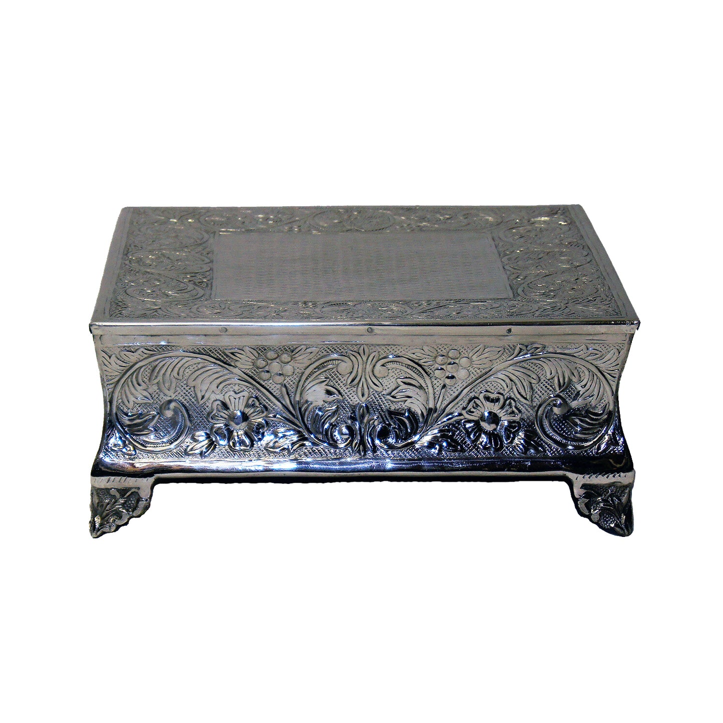 GiftBay Creations Wedding Cake Stand Square Silver Finish (14-Inch)