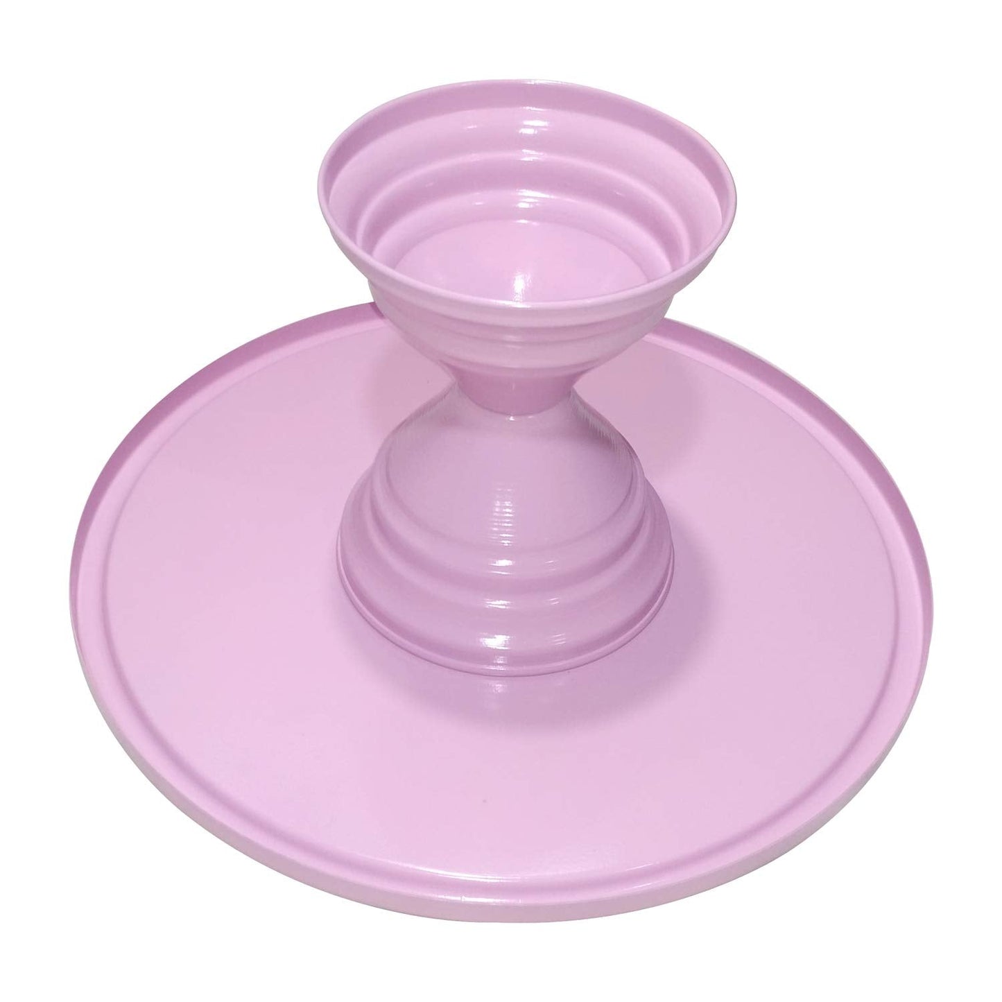 GiftBay Creations Cake Stand Pedestal 13" Diameter (Top), Strong Metal (Pink)