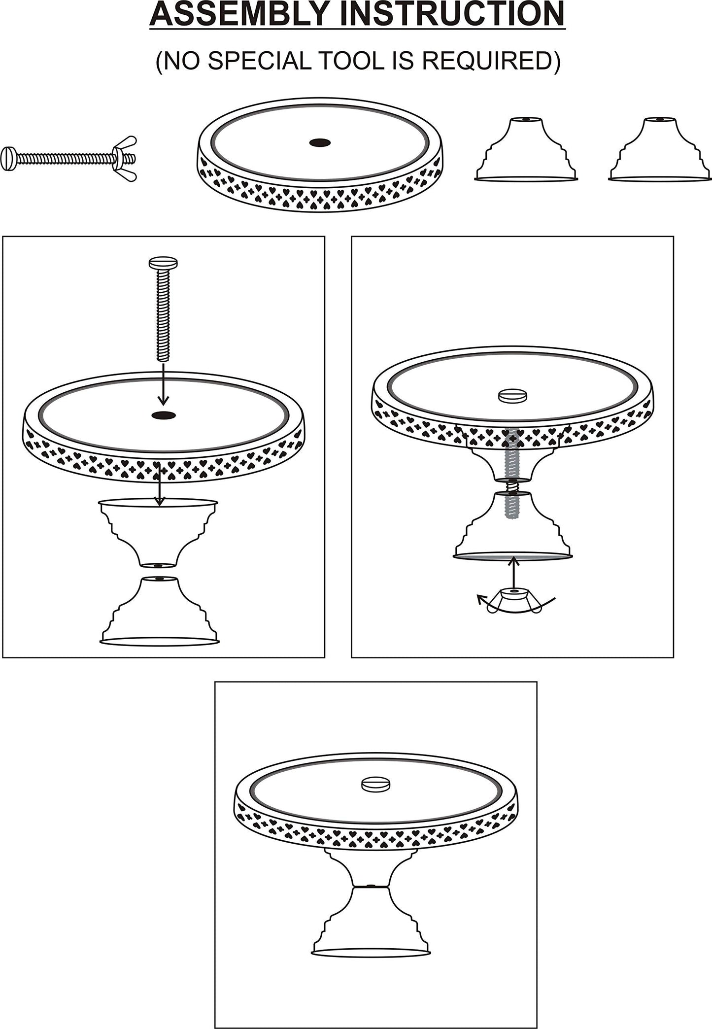 GiftBay Creations Cake Stand Pedestal 11" Diameter (Top), Strong Metal with Clear Hanging Crystals (Silver)