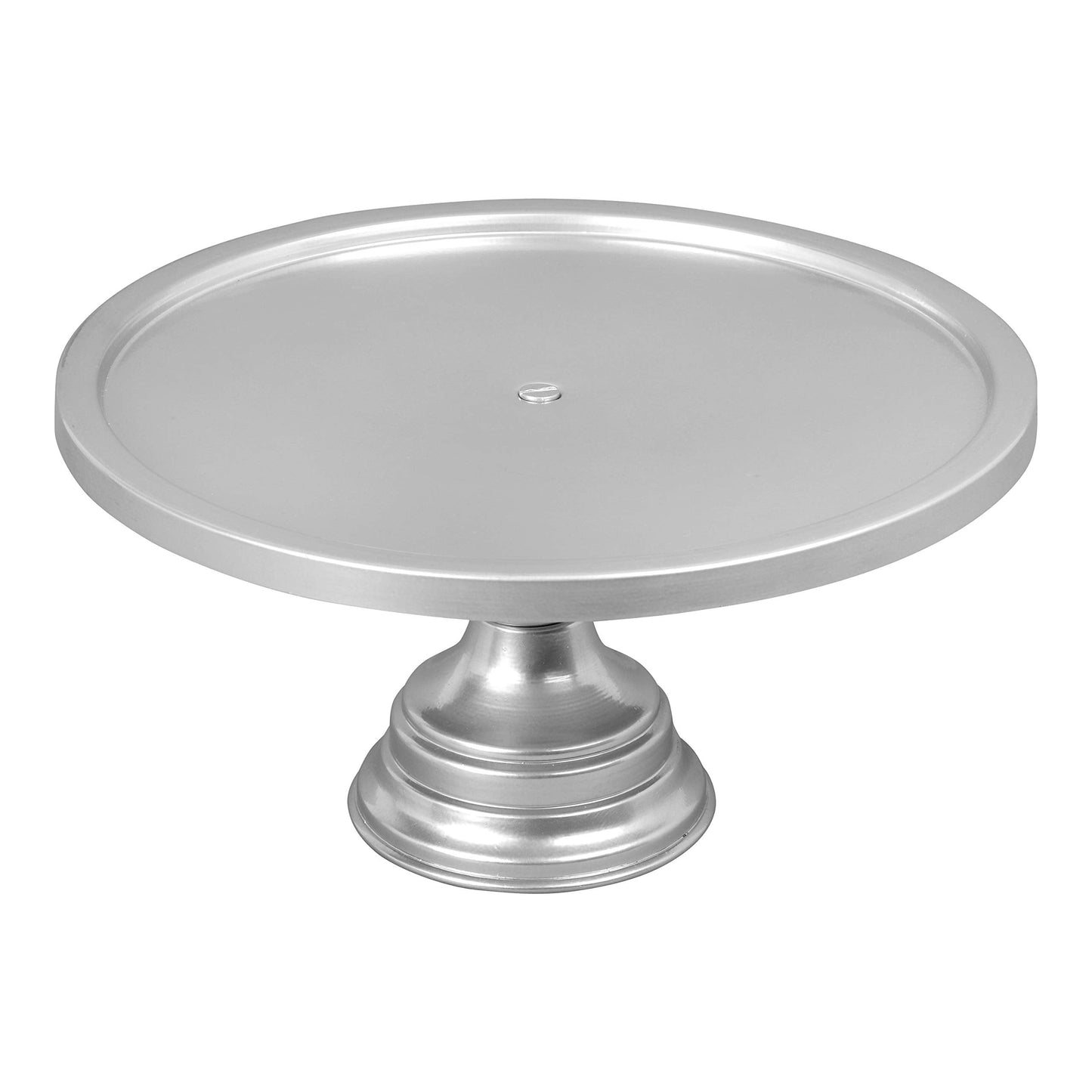 GiftBay Creations Cake Stand Pedestal 13" Diameter (Top), Strong Metal (Silver)