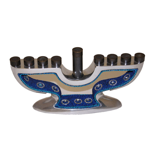 GiftBay 6044 Menorah 9-Branch with Beaded Art Work to Celebrate Hanukkah! 8"L X 1.75"W X 4.25"H