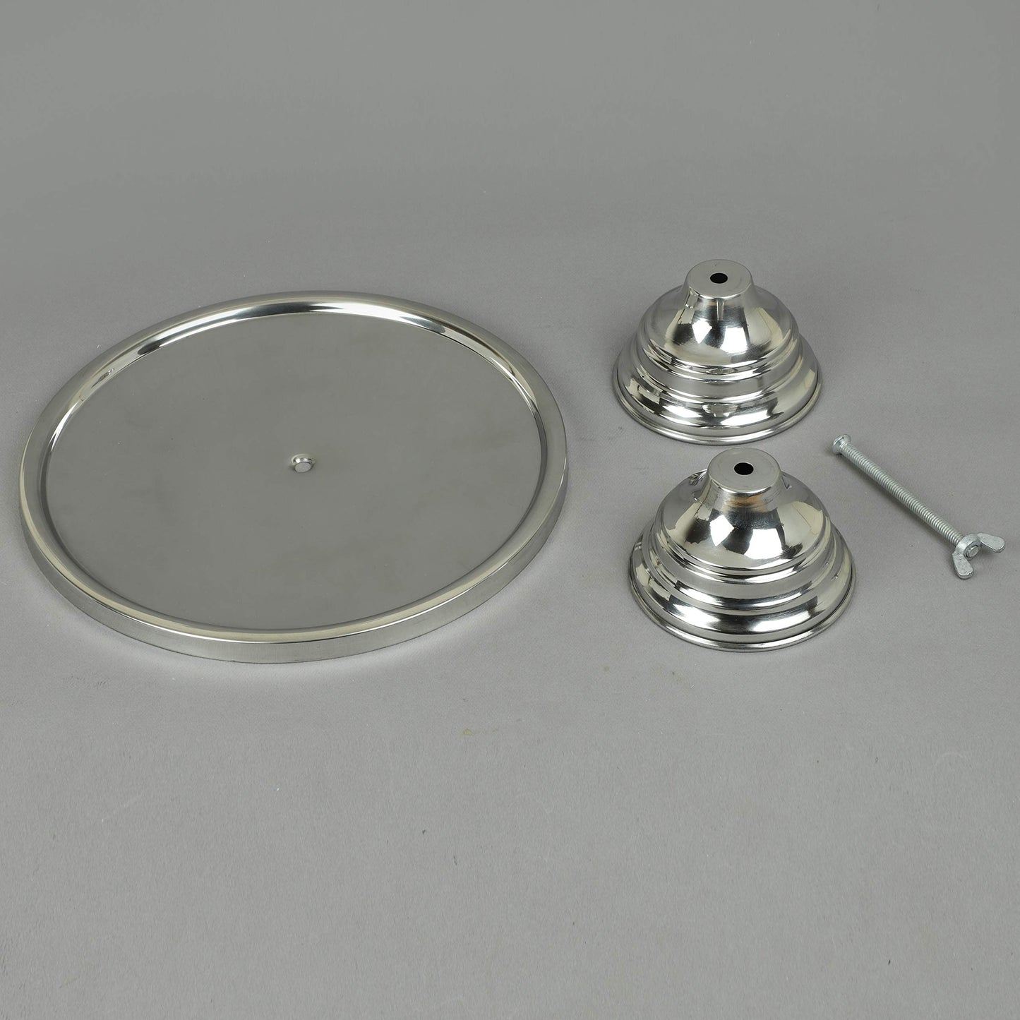 GiftBay Creations - Cake Stand Pedestal Round Strong Metal Set/3 (9-Inch, 11-Inch, 13-Inch, Stainless Steel)