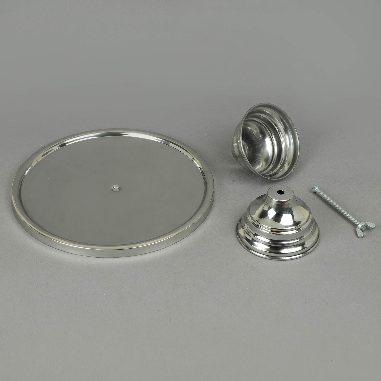 GiftBay Creations - Cake Stand Pedestal Round Strong Metal Set/3 (9-Inch, 11-Inch, 13-Inch, Stainless Steel)
