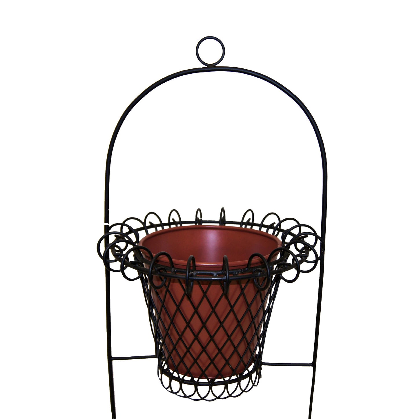 GiftBay 812-BR Tall Wire & Pot Black & Red Container / Vase 33" High. Very Unique and Strongly Built